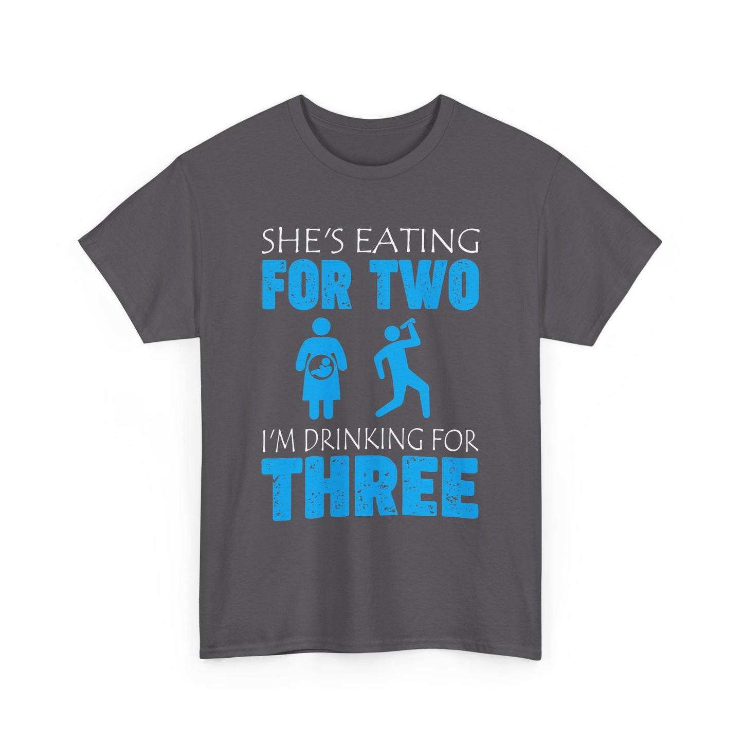 Funny Mom Eating for Two and Drinking for Three Unisex Tee, Pregnancy Announcement Shirt, Maternity Gift, Baby Shower Present, Gender Reveal