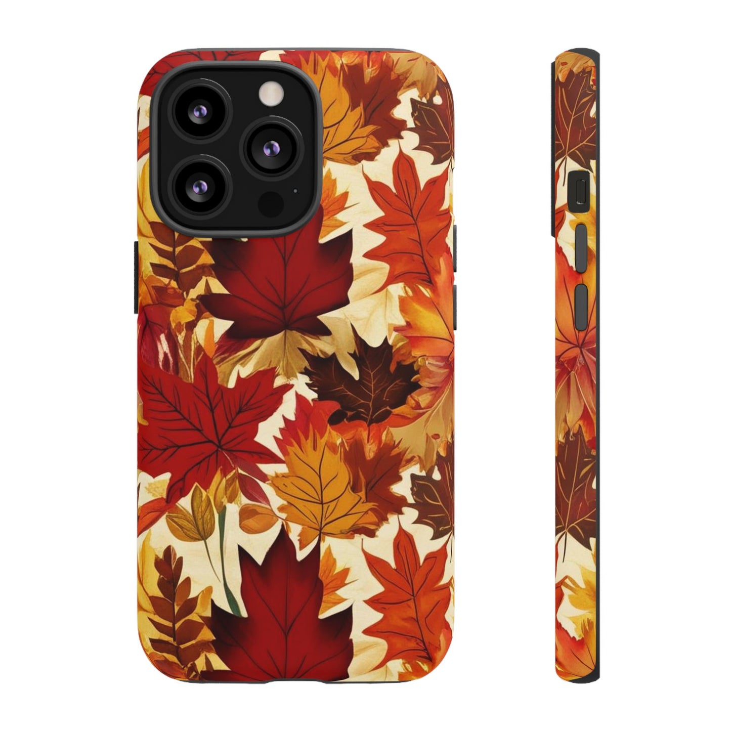 Phone Case, Autumn Leaves Tough Phone Cover, Protective Fall Leaf Colors Case, Rugged Smartphone Shell, Impact Resistant Cover, Protective