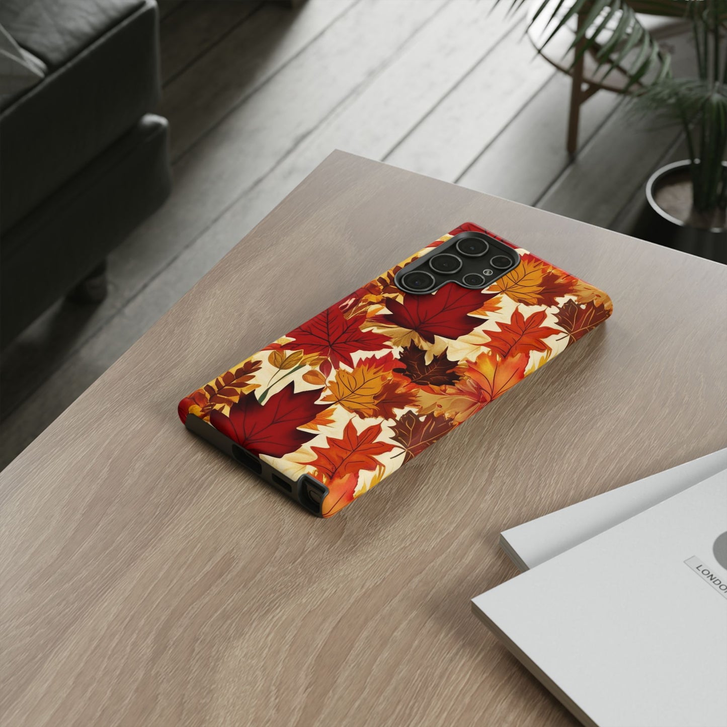 Phone Case, Autumn Leaves Tough Phone Cover, Protective Fall Leaf Colors Case, Rugged Smartphone Shell, Impact Resistant Cover, Protective