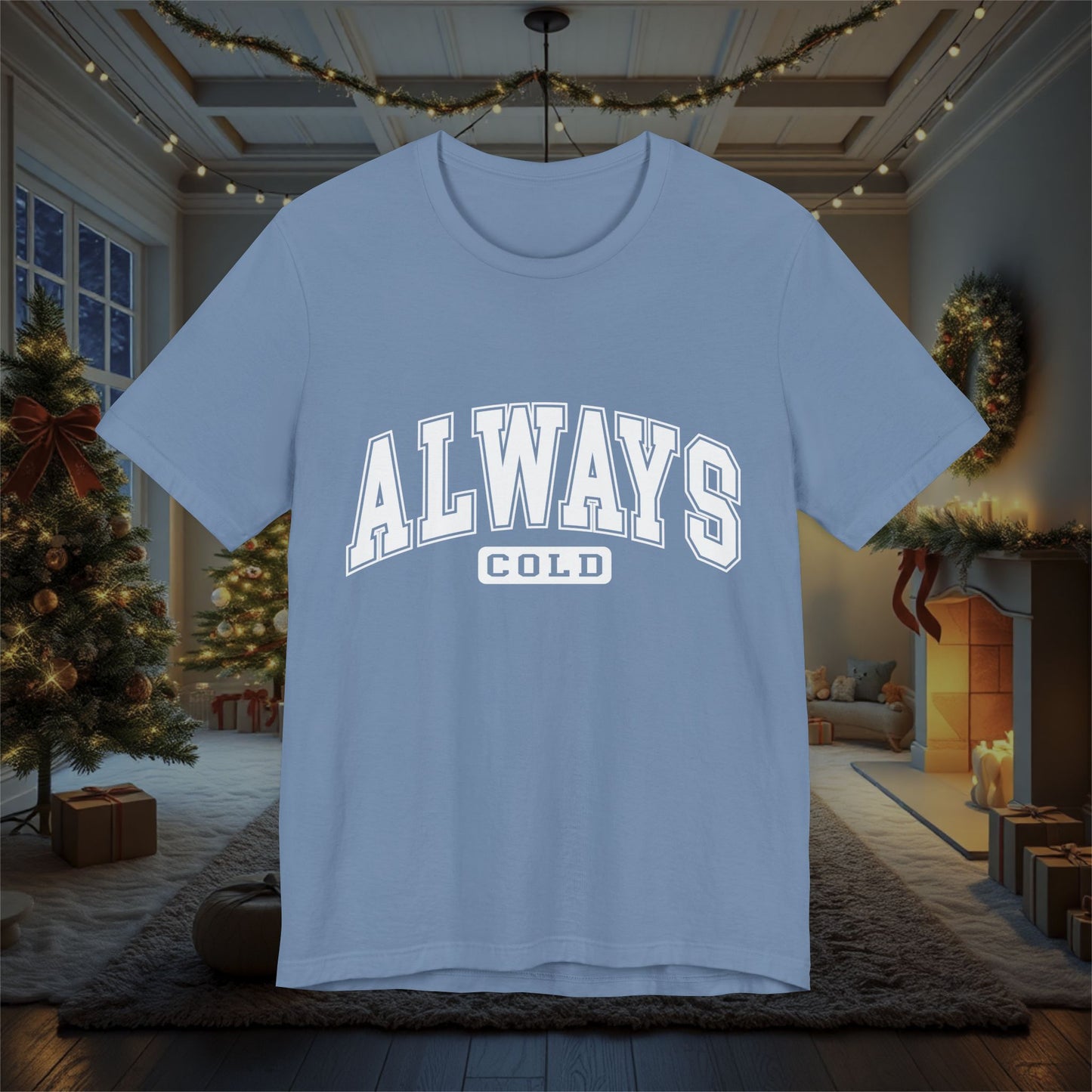 Cozy Vibes T-Shirt, Winter Chill Tee, Comfy Shirt, Cold Weather Top, Snowflake Print Apparel
