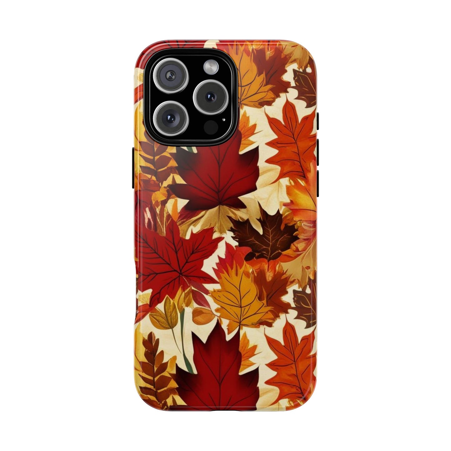 Phone Case, Autumn Leaves Tough Phone Cover, Protective Fall Leaf Colors Case, Rugged Smartphone Shell, Impact Resistant Cover, Protective