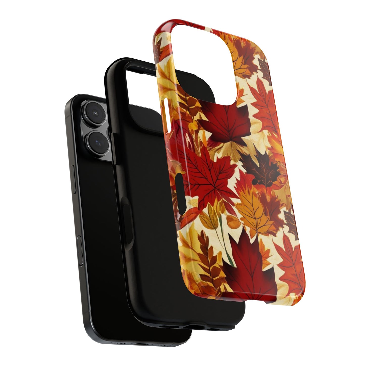 Phone Case, Autumn Leaves Tough Phone Cover, Protective Fall Leaf Colors Case, Rugged Smartphone Shell, Impact Resistant Cover, Protective