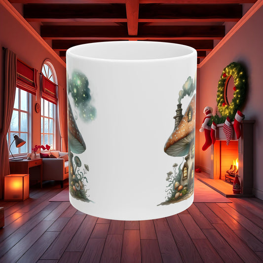 Mushroom House Mug, Cute Coffee Cup for Plant Lovers, Kitchen Decor Gift, Earthy Tea Mug, Nature Lover Gift, Whimsical Drinkware