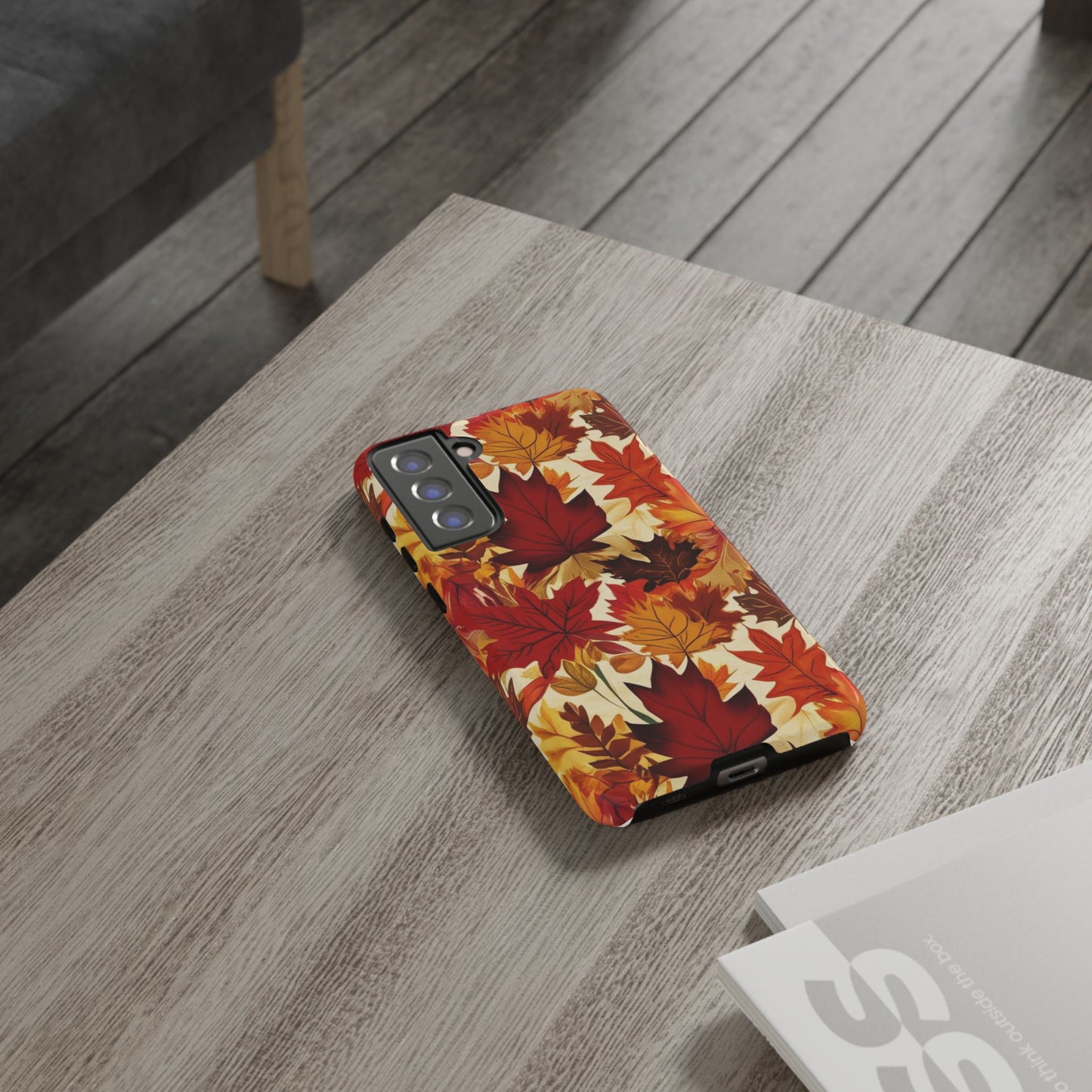 Phone Case, Autumn Leaves Tough Phone Cover, Protective Fall Leaf Colors Case, Rugged Smartphone Shell, Impact Resistant Cover, Protective