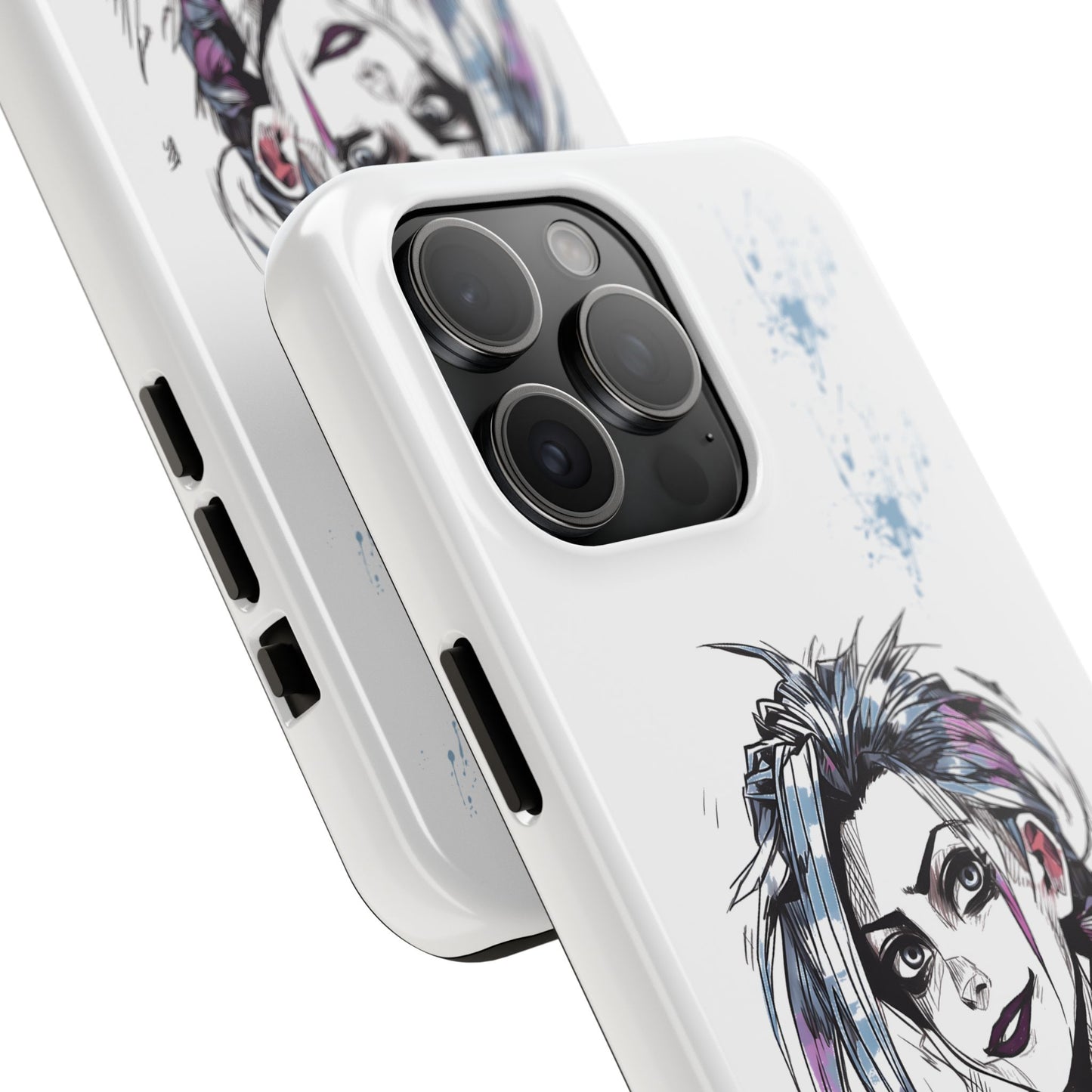 Jinx Inspired iPhone Tough Phone Cases - League of Legends Arcane TV Series, Unique Style & Strength Durable Phone Cover, Protective Phone