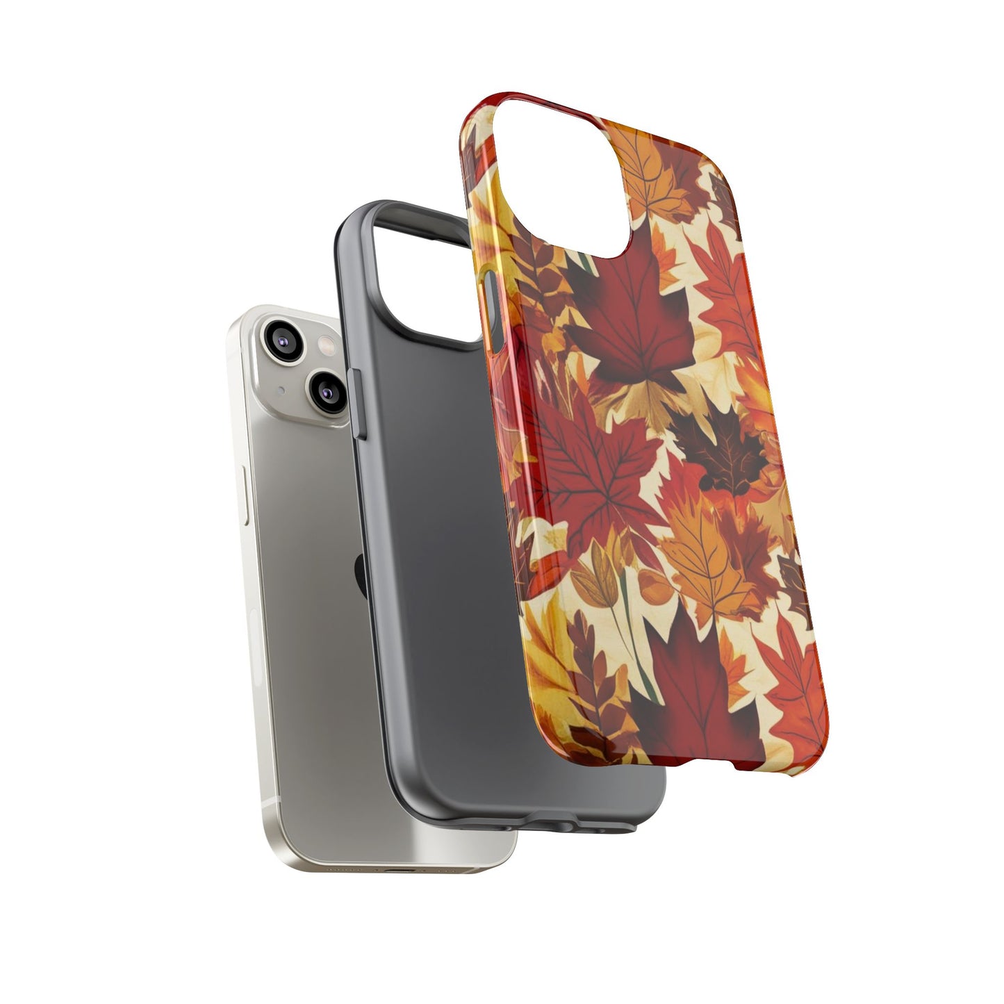Phone Case, Autumn Leaves Tough Phone Cover, Protective Fall Leaf Colors Case, Rugged Smartphone Shell, Impact Resistant Cover, Protective