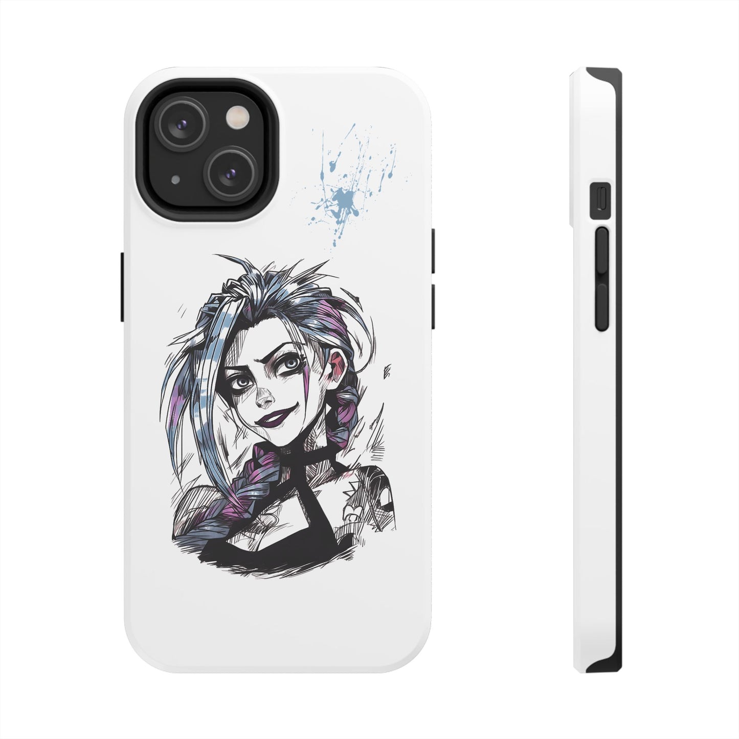 Jinx Inspired iPhone Tough Phone Cases - League of Legends Arcane TV Series, Unique Style & Strength Durable Phone Cover, Protective Phone
