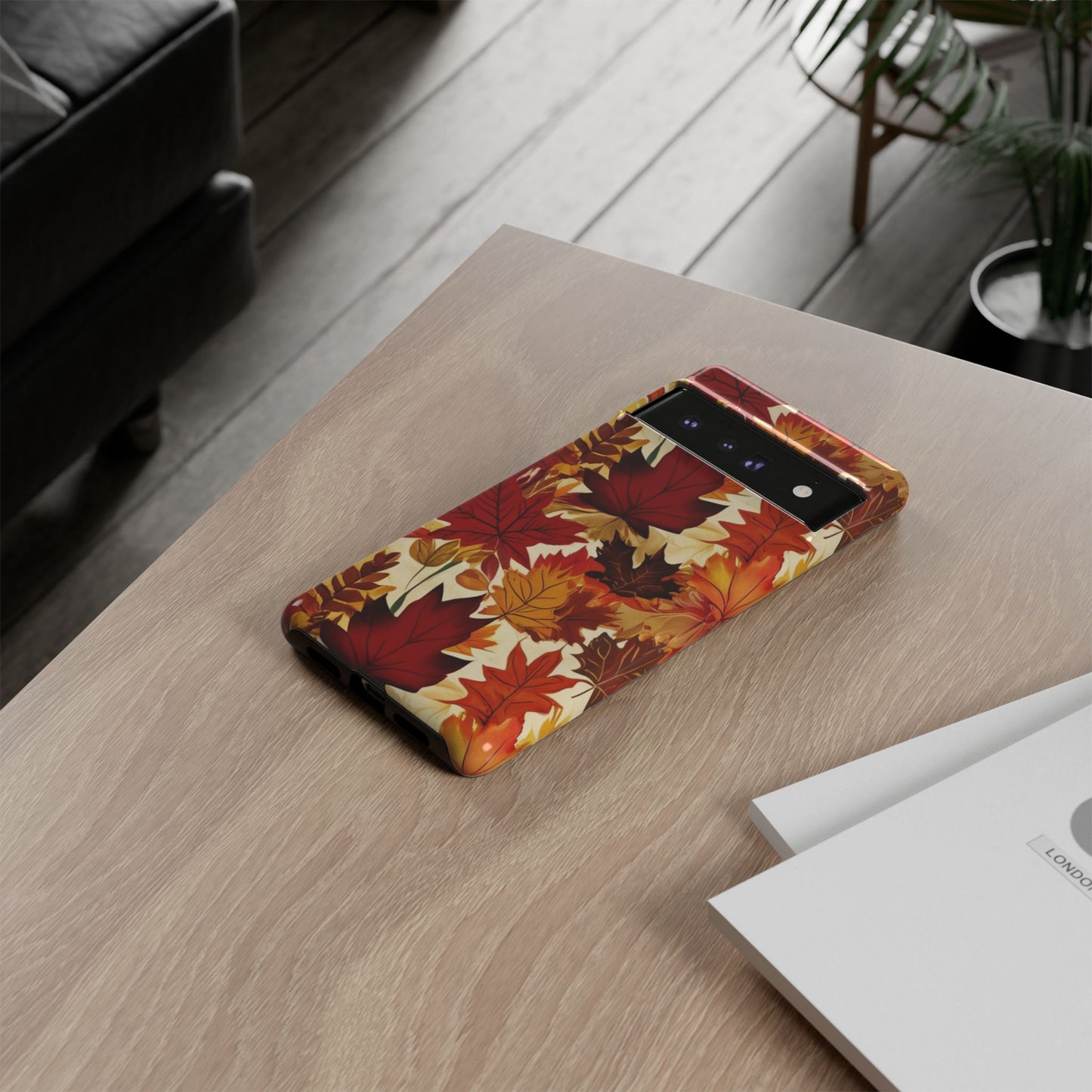 Phone Case, Autumn Leaves Tough Phone Cover, Protective Fall Leaf Colors Case, Rugged Smartphone Shell, Impact Resistant Cover, Protective