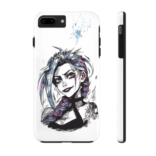 Jinx Inspired iPhone Tough Phone Cases - League of Legends Arcane TV Series, Unique Style & Strength Durable Phone Cover, Protective Phone