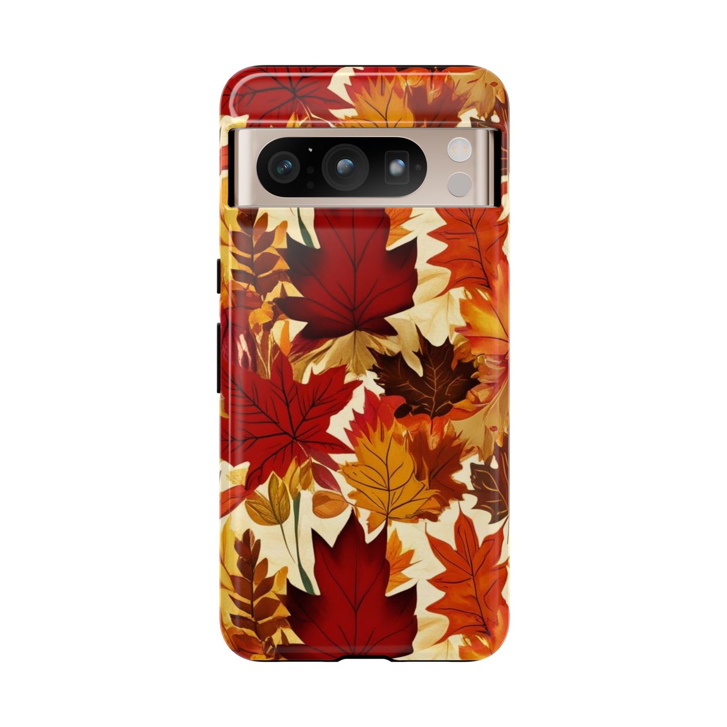 Phone Case, Autumn Leaves Tough Phone Cover, Protective Fall Leaf Colors Case, Rugged Smartphone Shell, Impact Resistant Cover, Protective