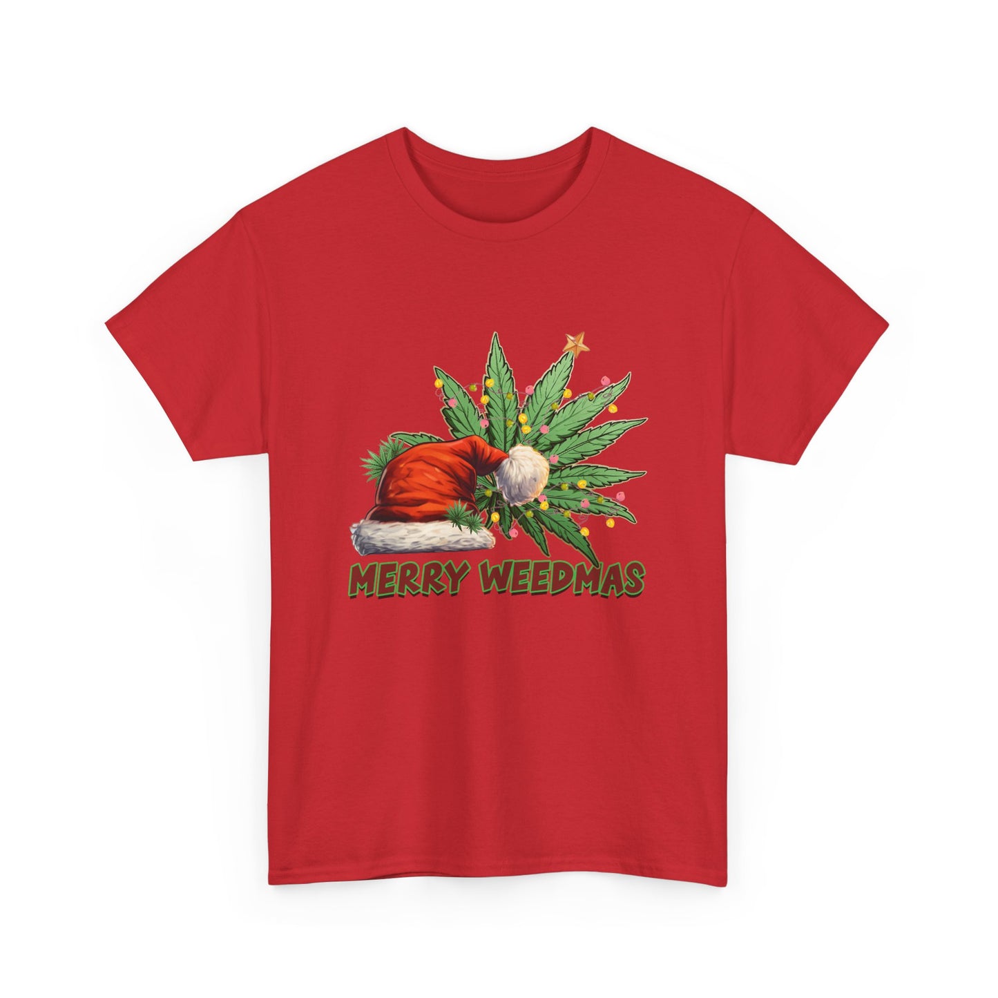 Merry Weedmas Christmas T-Shirt, Unisex Tee, Holiday Stoner Shirt, Funny Cannabis Gift, Weed Lover Apparel