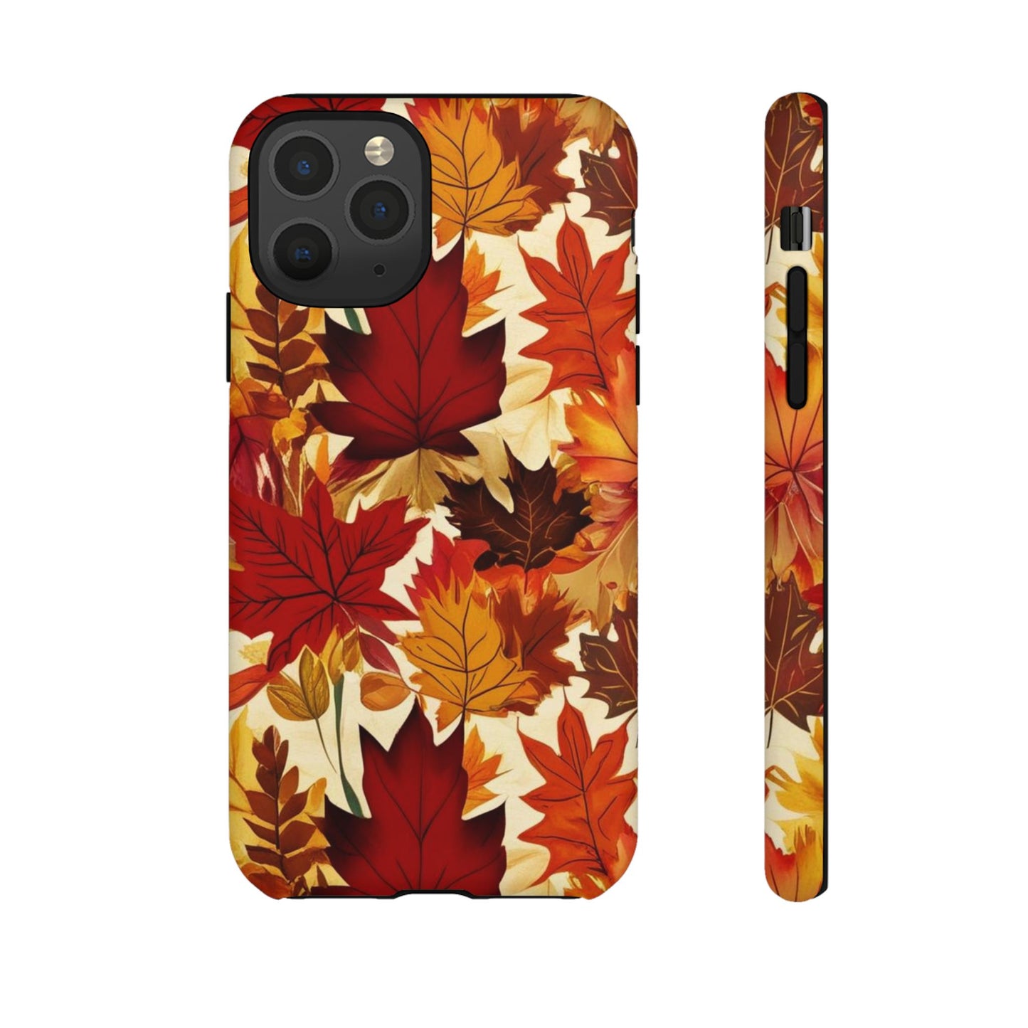 Phone Case, Autumn Leaves Tough Phone Cover, Protective Fall Leaf Colors Case, Rugged Smartphone Shell, Impact Resistant Cover, Protective