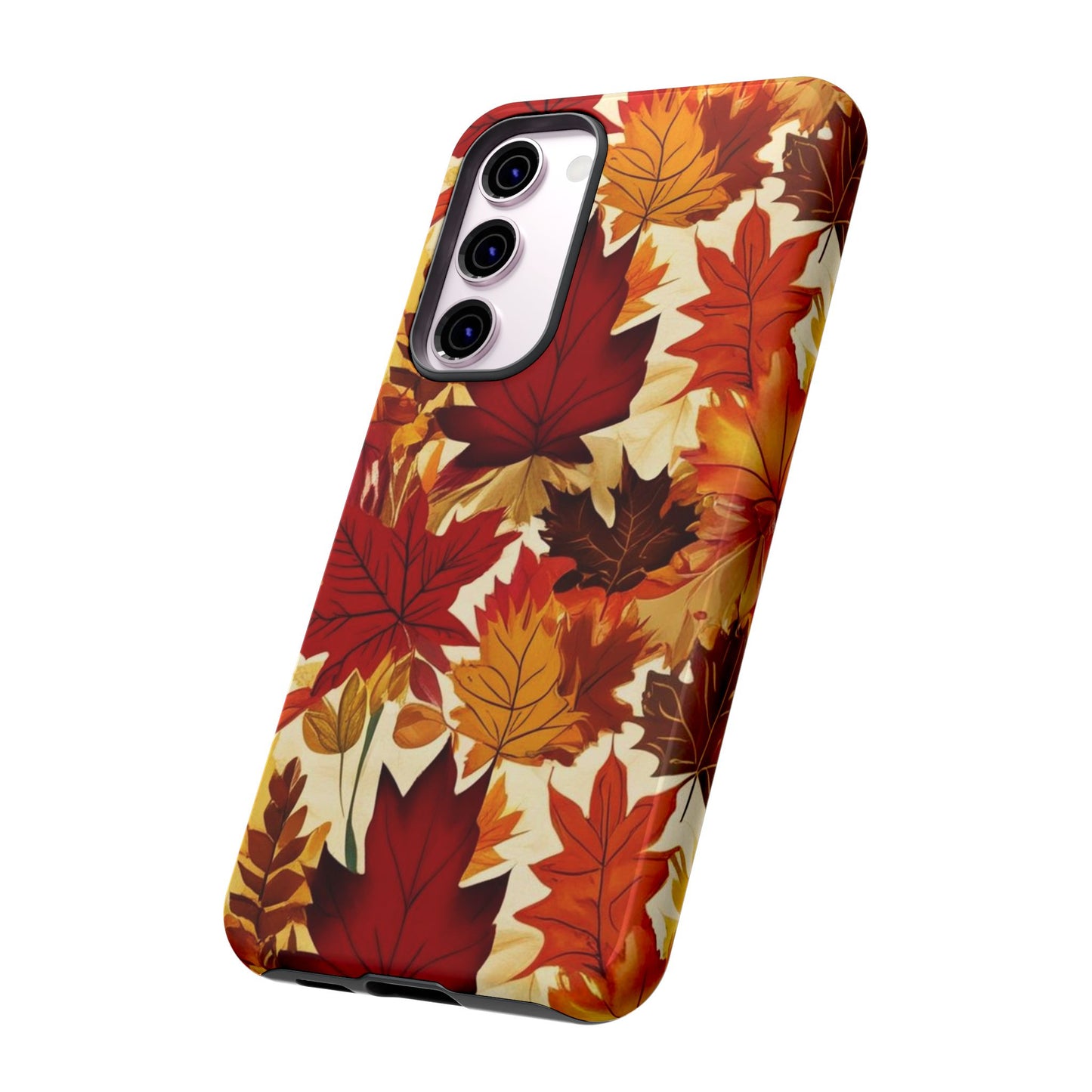 Phone Case, Autumn Leaves Tough Phone Cover, Protective Fall Leaf Colors Case, Rugged Smartphone Shell, Impact Resistant Cover, Protective