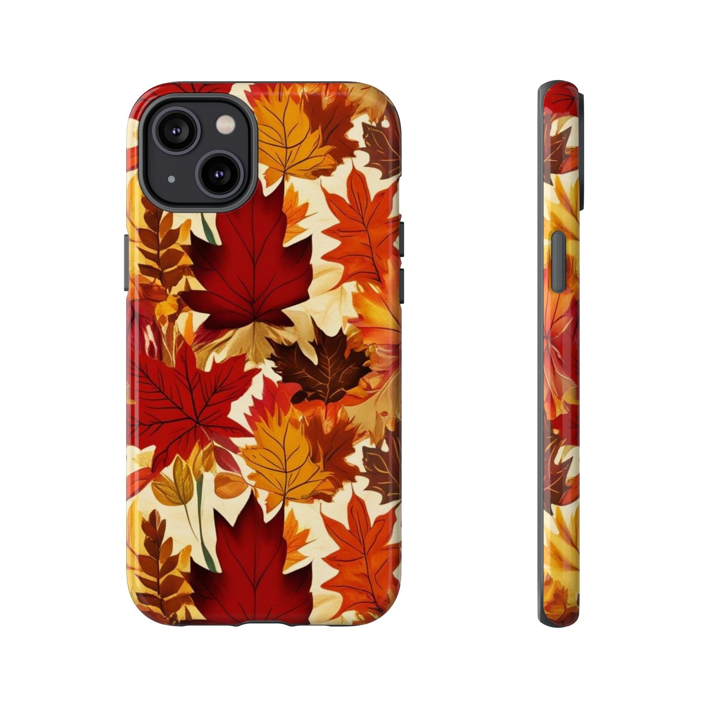 Phone Case, Autumn Leaves Tough Phone Cover, Protective Fall Leaf Colors Case, Rugged Smartphone Shell, Impact Resistant Cover, Protective