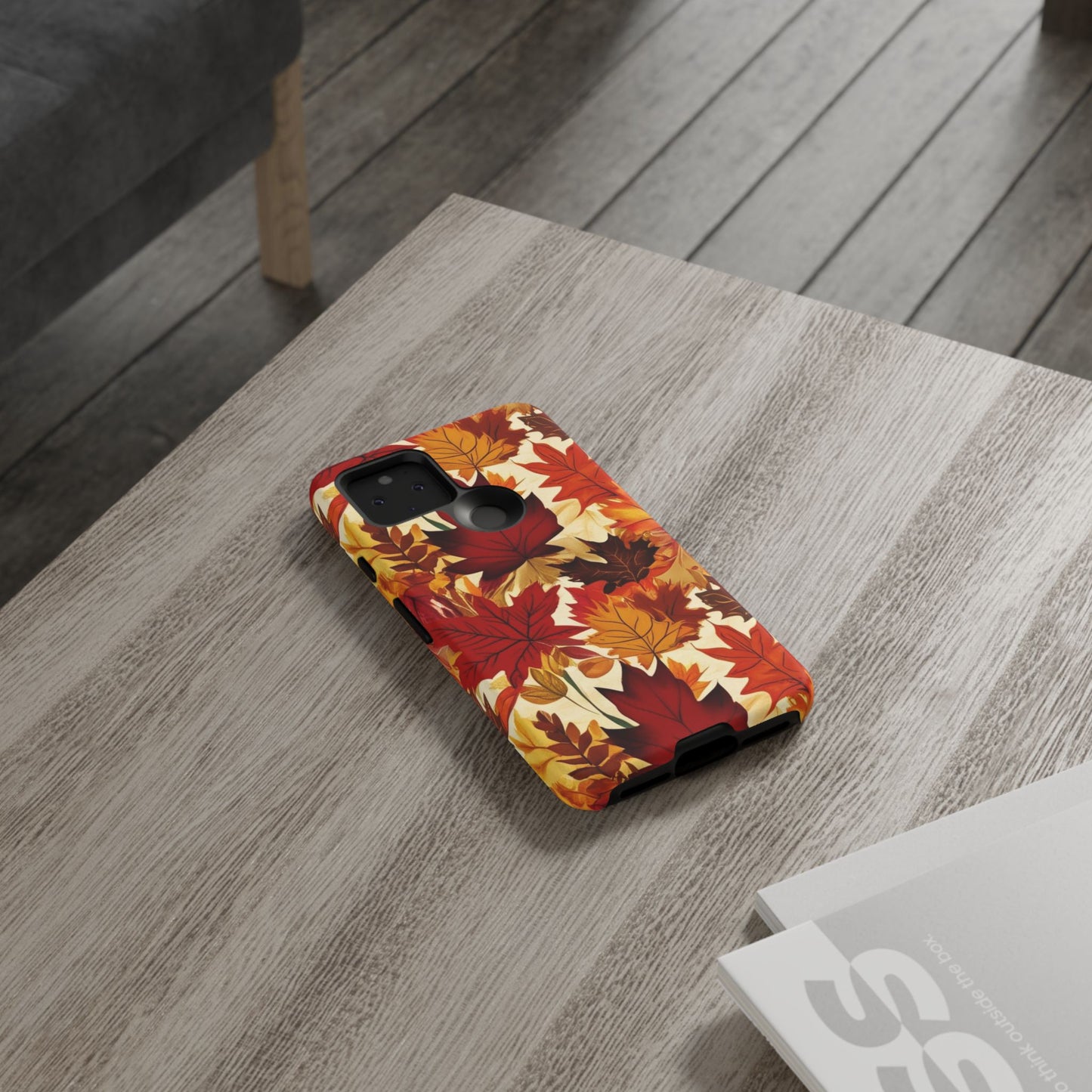 Phone Case, Autumn Leaves Tough Phone Cover, Protective Fall Leaf Colors Case, Rugged Smartphone Shell, Impact Resistant Cover, Protective