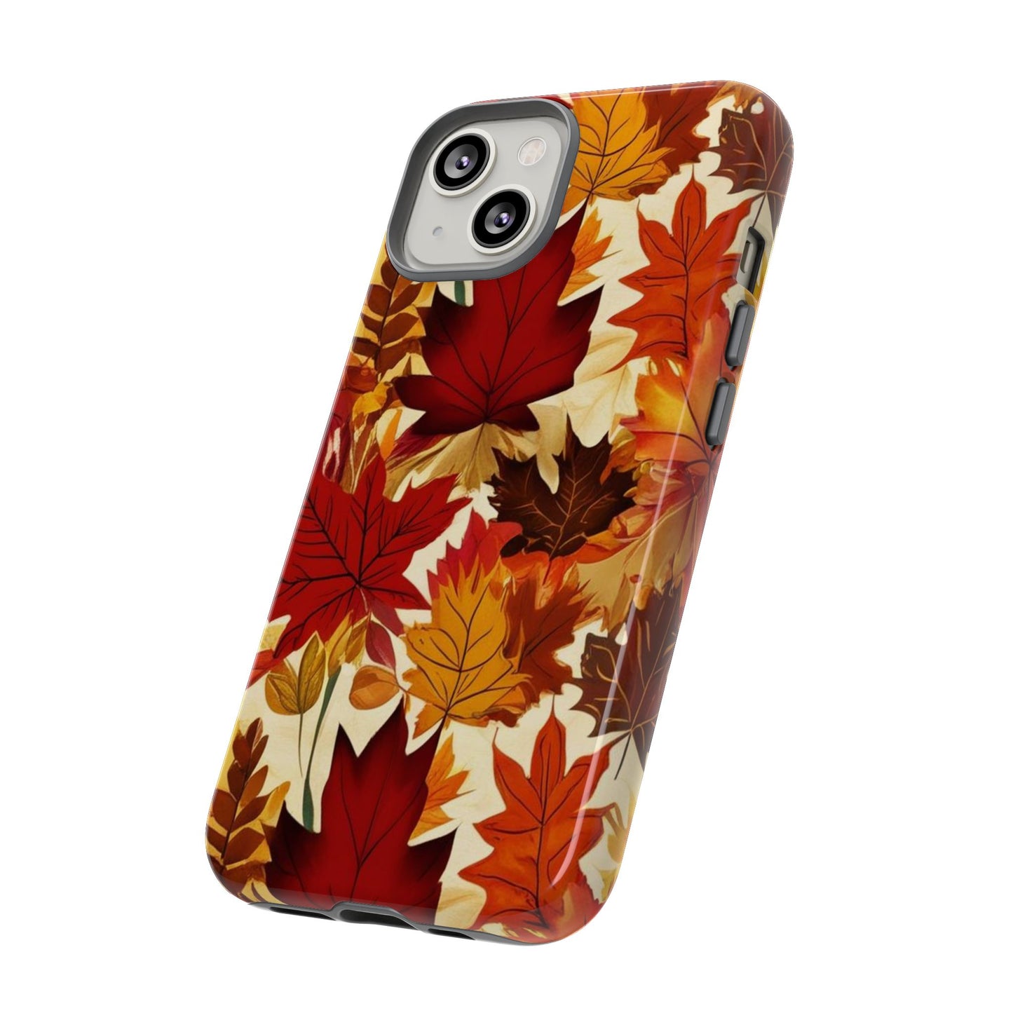 Phone Case, Autumn Leaves Tough Phone Cover, Protective Fall Leaf Colors Case, Rugged Smartphone Shell, Impact Resistant Cover, Protective