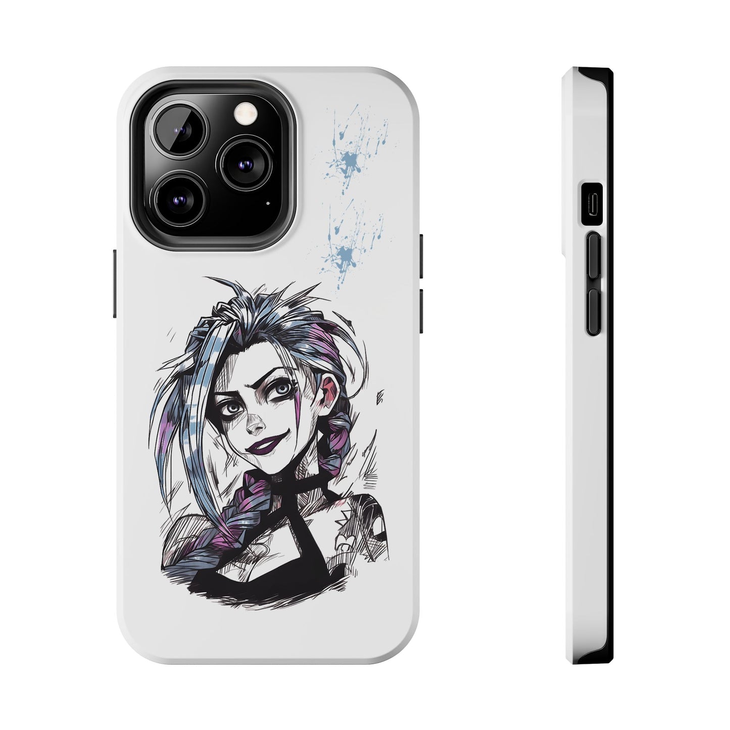 Jinx Inspired iPhone Tough Phone Cases - League of Legends Arcane TV Series, Unique Style & Strength Durable Phone Cover, Protective Phone