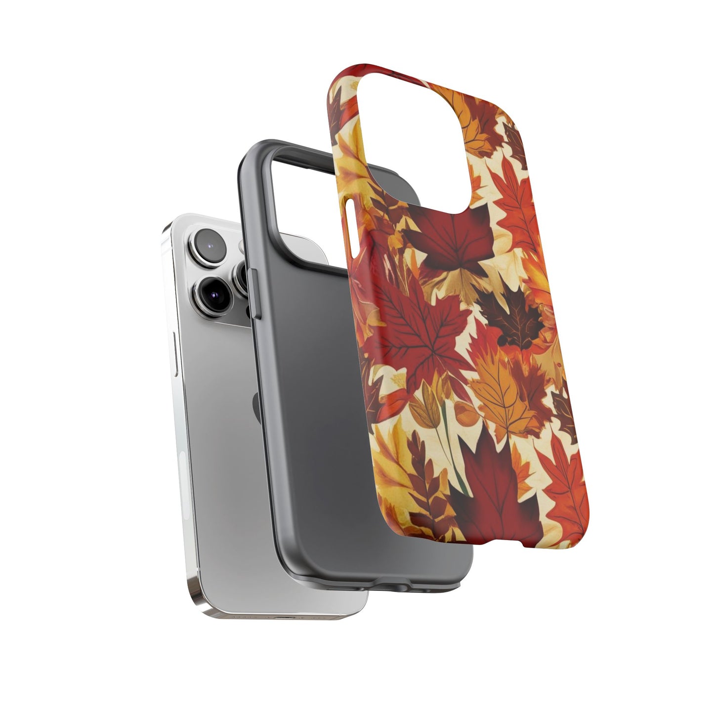 Phone Case, Autumn Leaves Tough Phone Cover, Protective Fall Leaf Colors Case, Rugged Smartphone Shell, Impact Resistant Cover, Protective