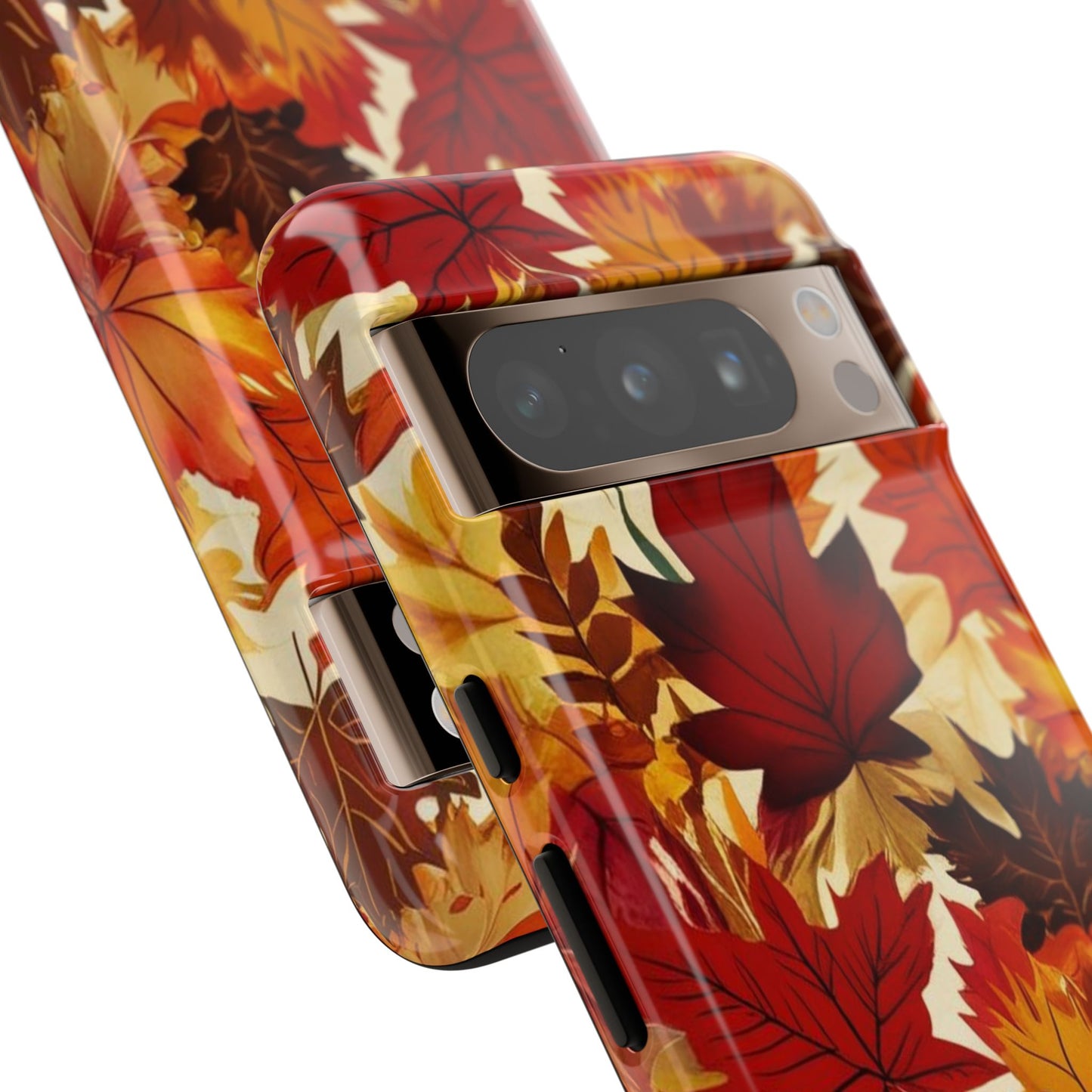 Phone Case, Autumn Leaves Tough Phone Cover, Protective Fall Leaf Colors Case, Rugged Smartphone Shell, Impact Resistant Cover, Protective