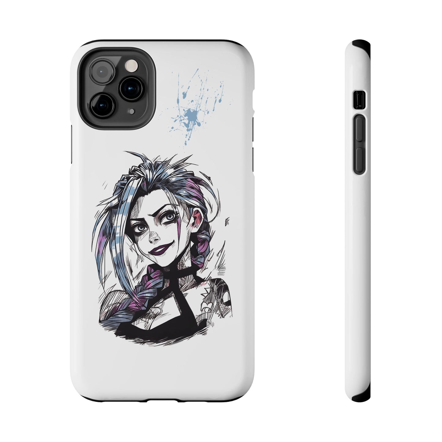 Jinx Inspired iPhone Tough Phone Cases - League of Legends Arcane TV Series, Unique Style & Strength Durable Phone Cover, Protective Phone