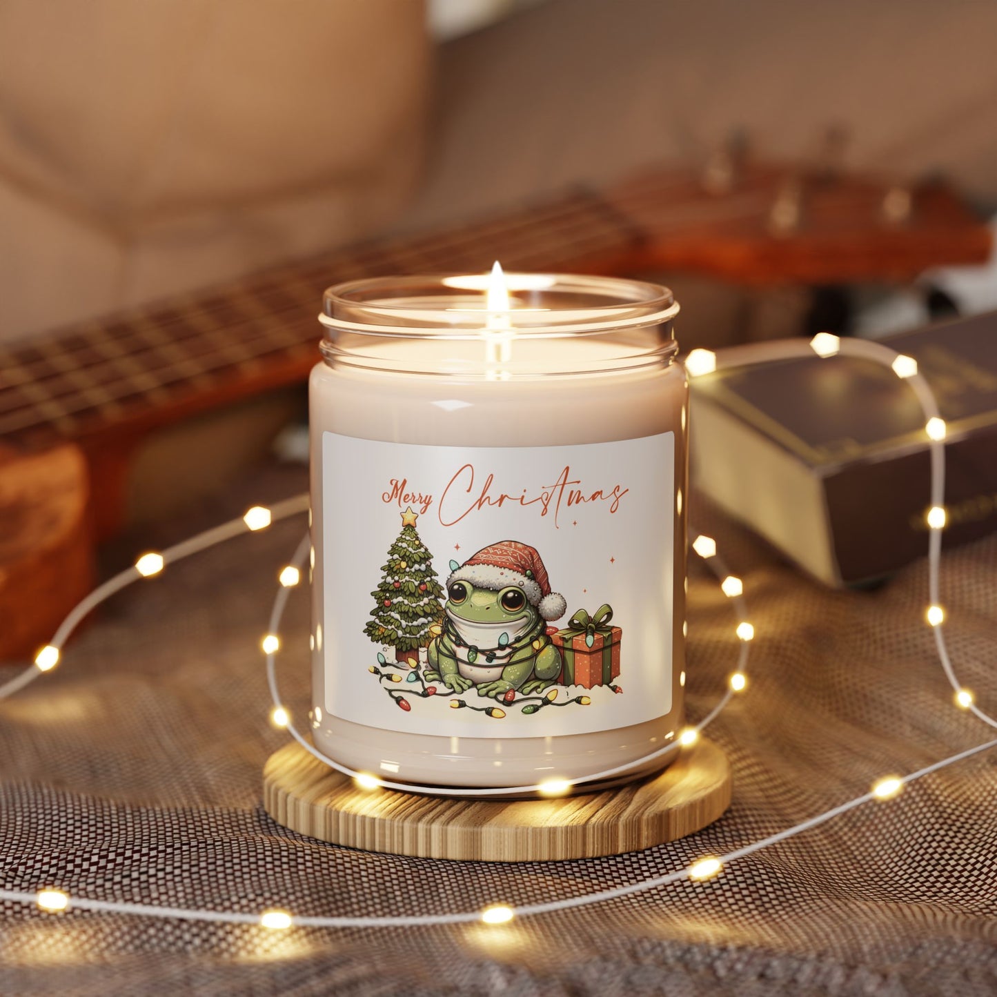 Christmas Frog Scented Candle, Holiday Home Decor, Winter Candle Gift, Festive Fragrance Candle, Christmas Gift for Her, Soy Wax Candle
