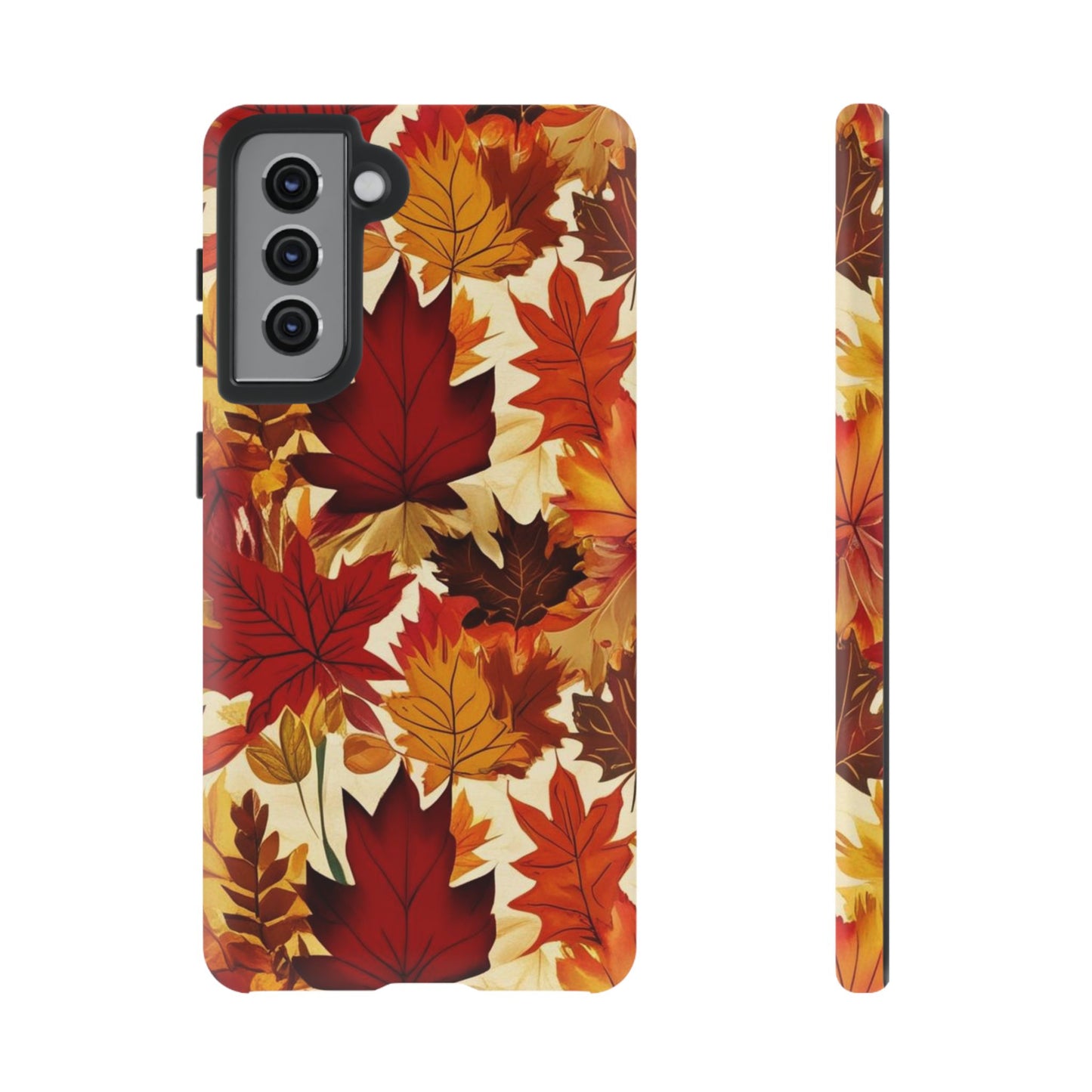 Phone Case, Autumn Leaves Tough Phone Cover, Protective Fall Leaf Colors Case, Rugged Smartphone Shell, Impact Resistant Cover, Protective