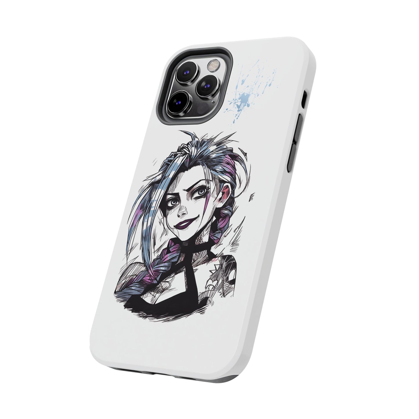 Jinx Inspired iPhone Tough Phone Cases - League of Legends Arcane TV Series, Unique Style & Strength Durable Phone Cover, Protective Phone