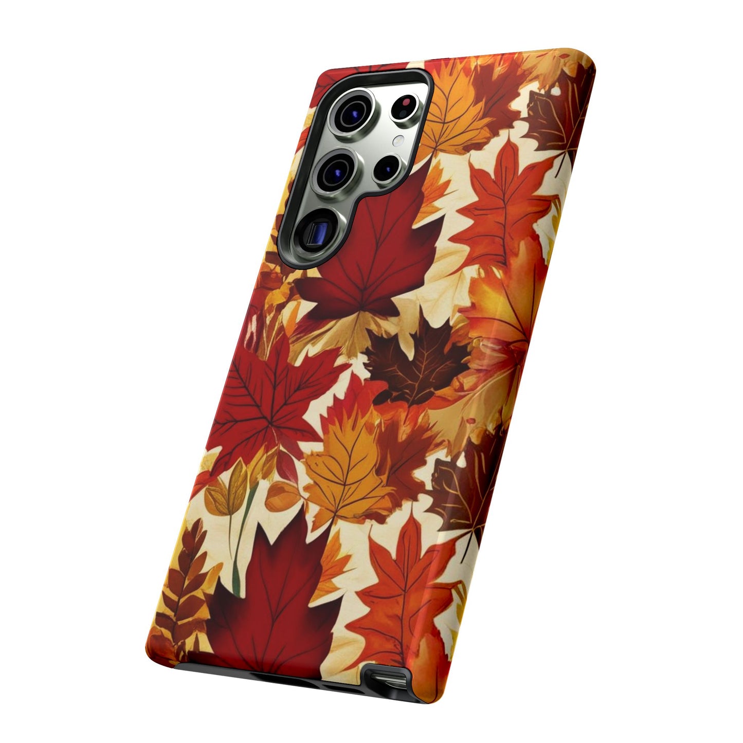 Phone Case, Autumn Leaves Tough Phone Cover, Protective Fall Leaf Colors Case, Rugged Smartphone Shell, Impact Resistant Cover, Protective
