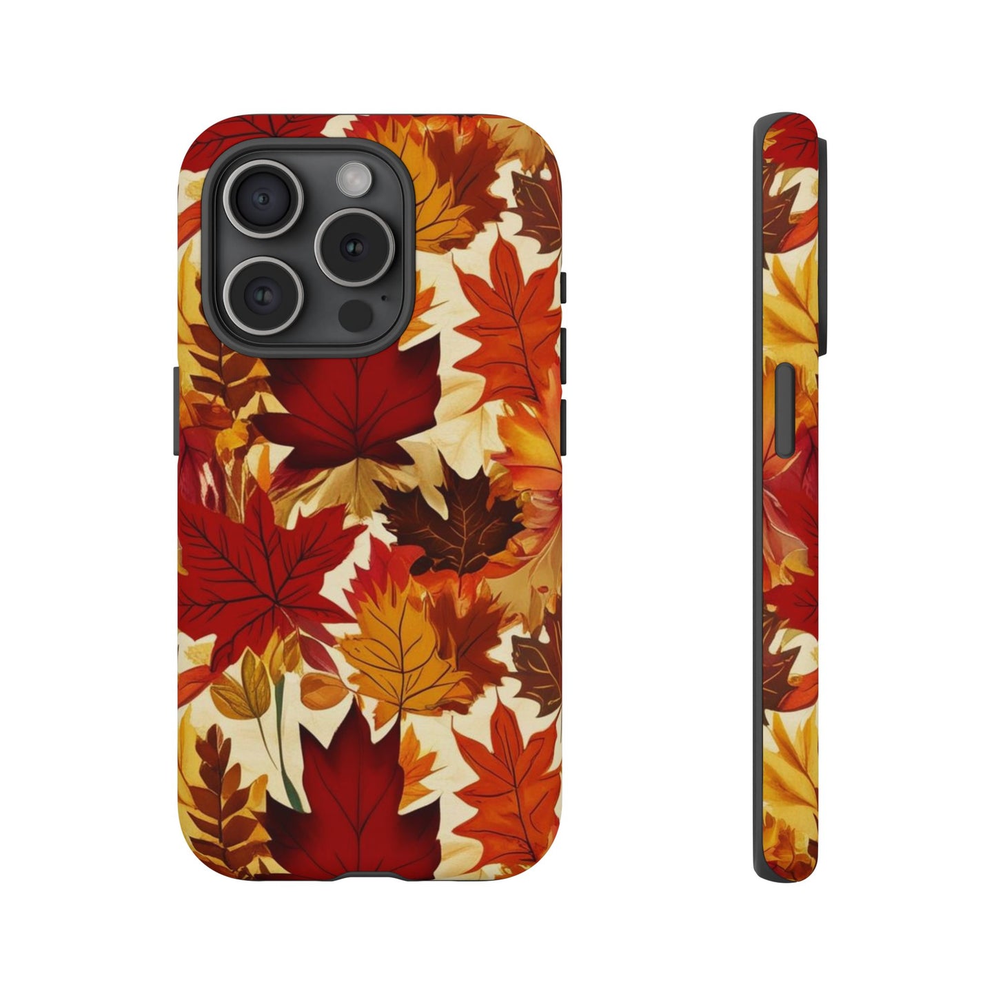 Phone Case, Autumn Leaves Tough Phone Cover, Protective Fall Leaf Colors Case, Rugged Smartphone Shell, Impact Resistant Cover, Protective