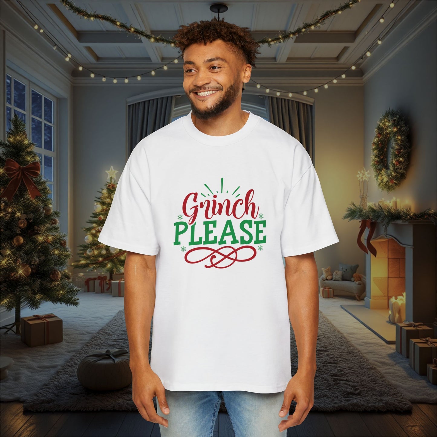 Festive Grinch Men's Oversized Tee - Comfy & Fun!