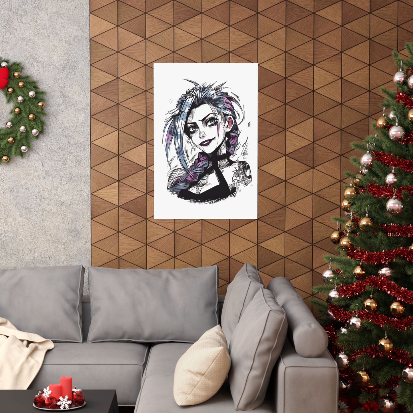 League of Legends Arcane Tv series Jinx Art Vertical Posters, Matte Wall Decor Print, Gamer Room Poster, Video Game Art Print, Bedroom Decor