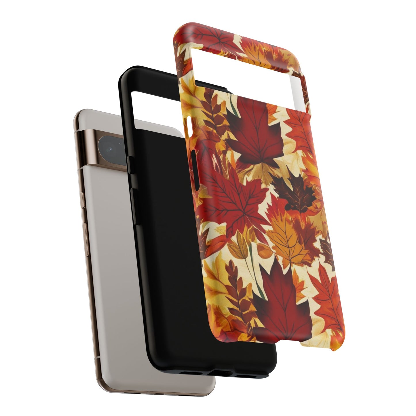 Phone Case, Autumn Leaves Tough Phone Cover, Protective Fall Leaf Colors Case, Rugged Smartphone Shell, Impact Resistant Cover, Protective