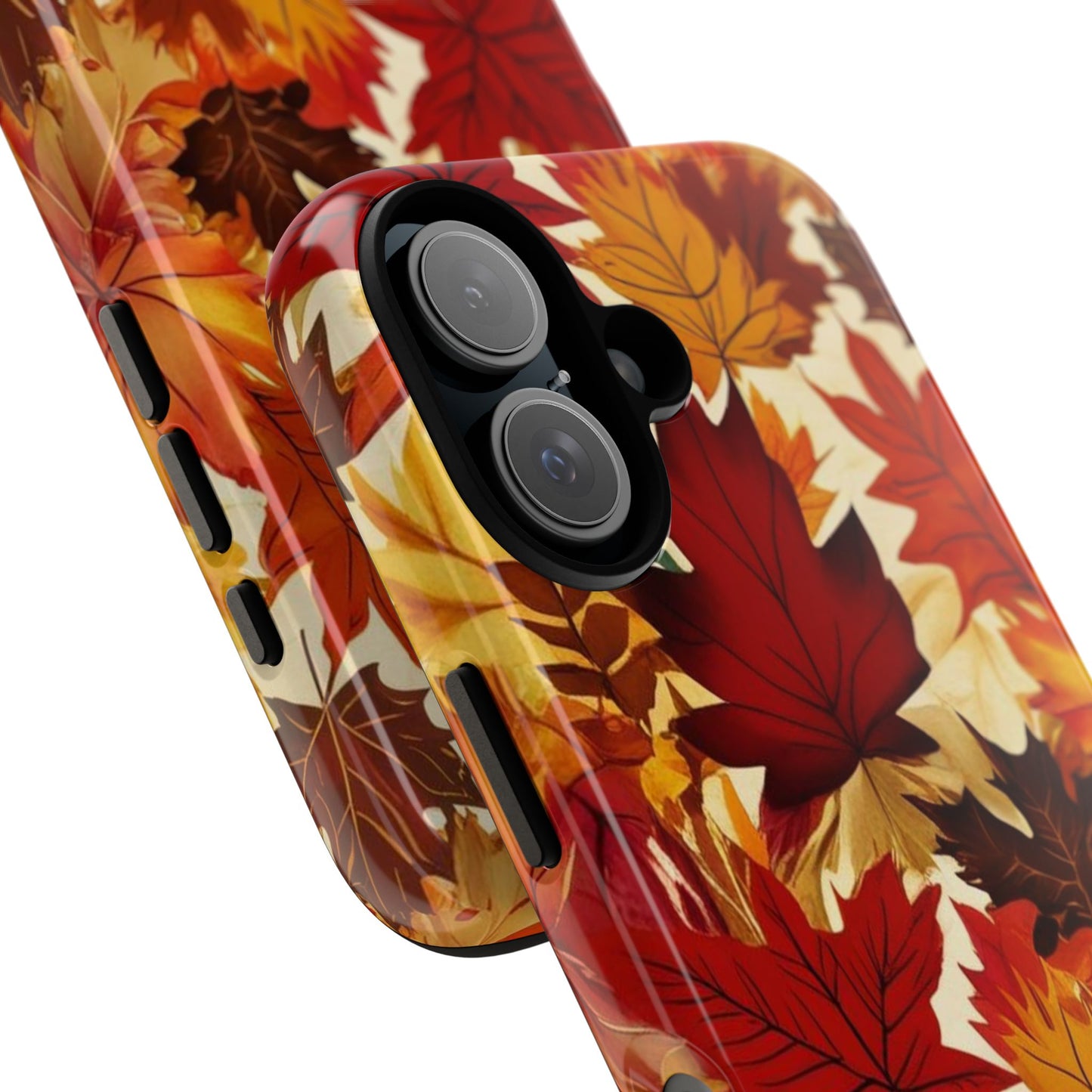 Phone Case, Autumn Leaves Tough Phone Cover, Protective Fall Leaf Colors Case, Rugged Smartphone Shell, Impact Resistant Cover, Protective