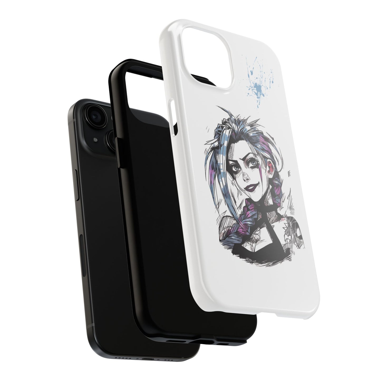 Jinx Inspired iPhone Tough Phone Cases - League of Legends Arcane TV Series, Unique Style & Strength Durable Phone Cover, Protective Phone