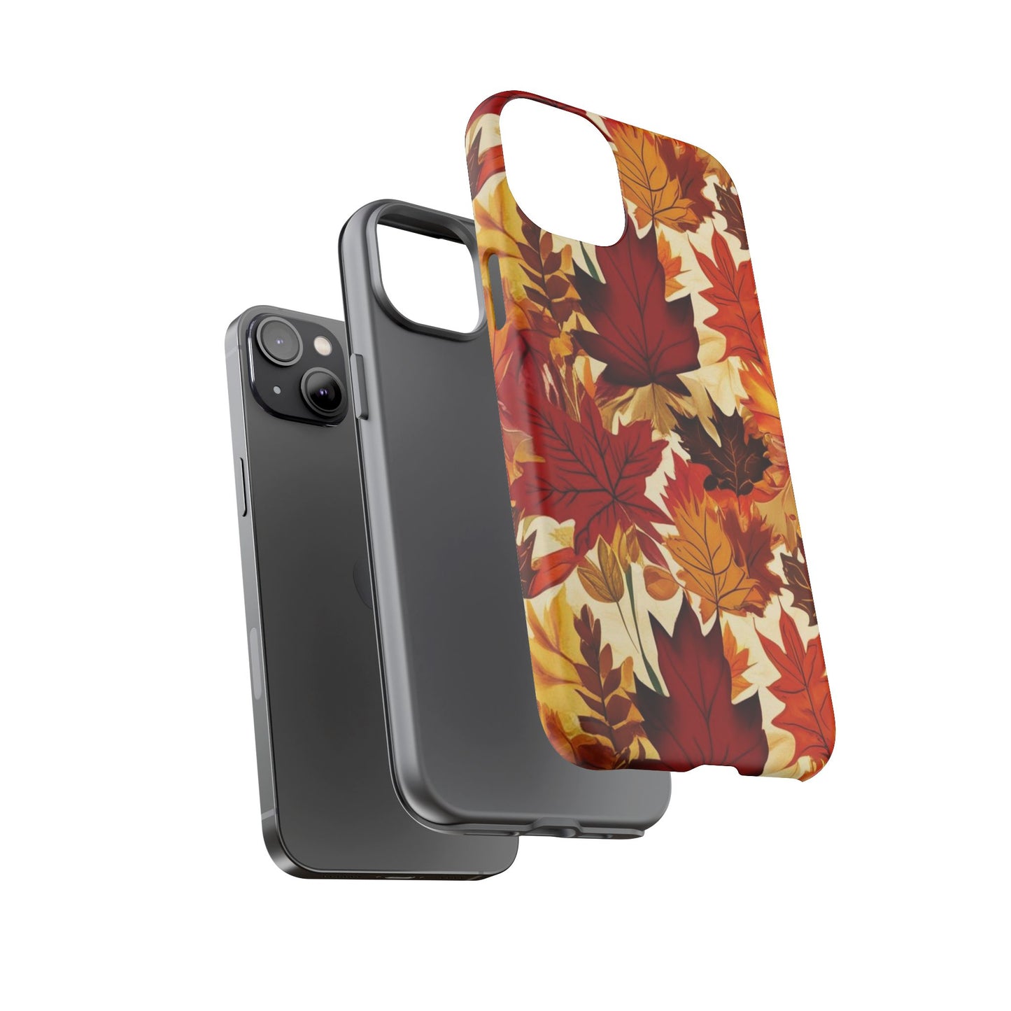 Phone Case, Autumn Leaves Tough Phone Cover, Protective Fall Leaf Colors Case, Rugged Smartphone Shell, Impact Resistant Cover, Protective