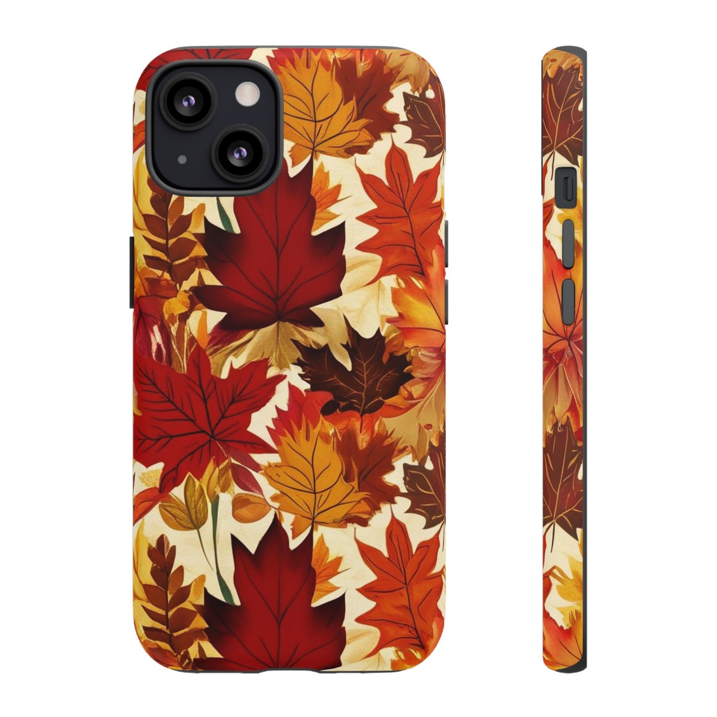 Phone Case, Autumn Leaves Tough Phone Cover, Protective Fall Leaf Colors Case, Rugged Smartphone Shell, Impact Resistant Cover, Protective