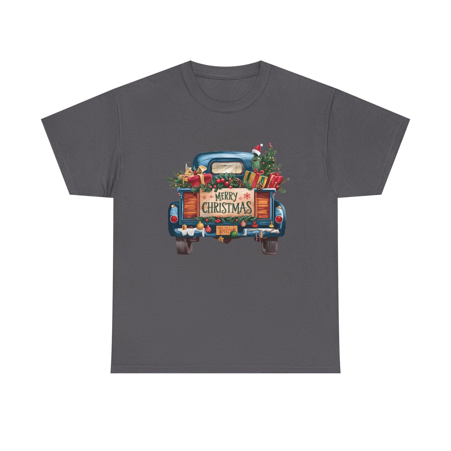 Vintage Truck Merry Christmas Tee, Christmas Gifts Shirt, Holiday Presents Top, Festive Xmas T-Shirt, Retro Truck Tee