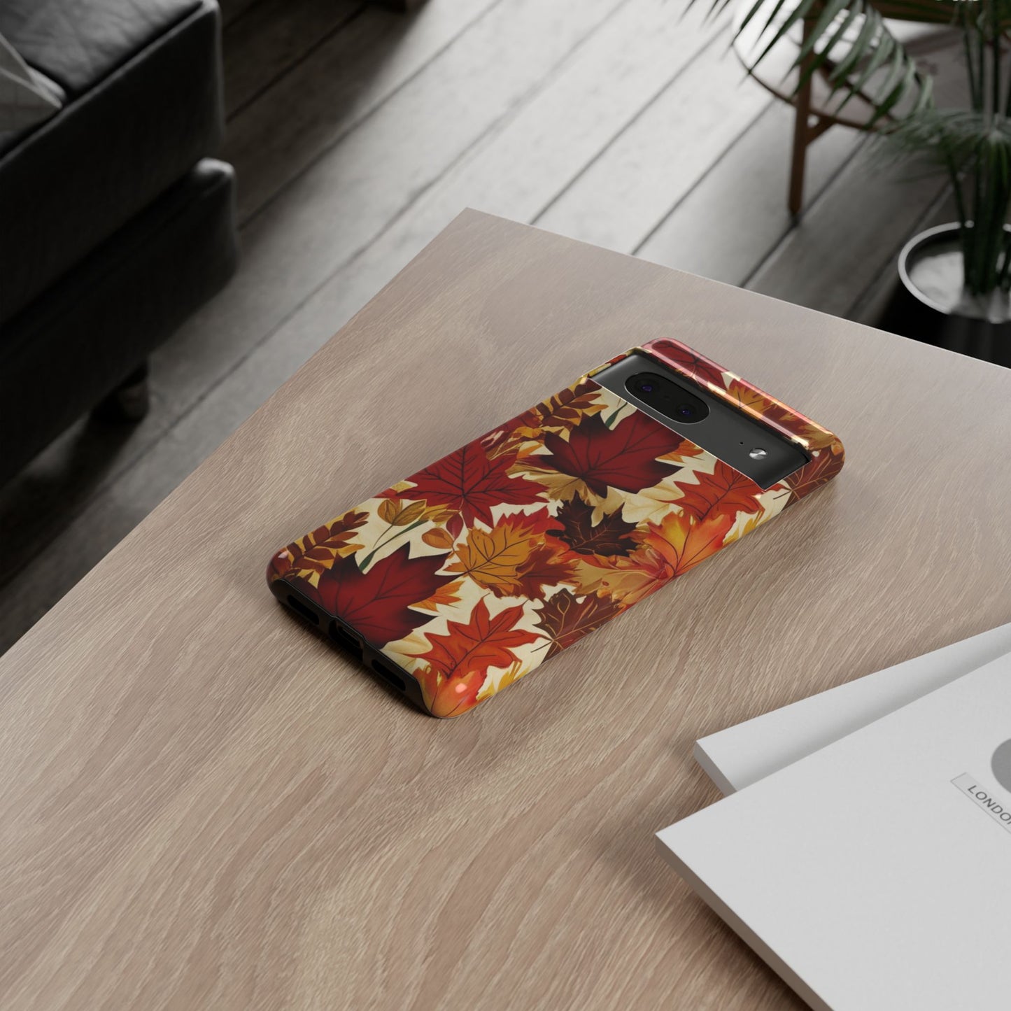 Phone Case, Autumn Leaves Tough Phone Cover, Protective Fall Leaf Colors Case, Rugged Smartphone Shell, Impact Resistant Cover, Protective