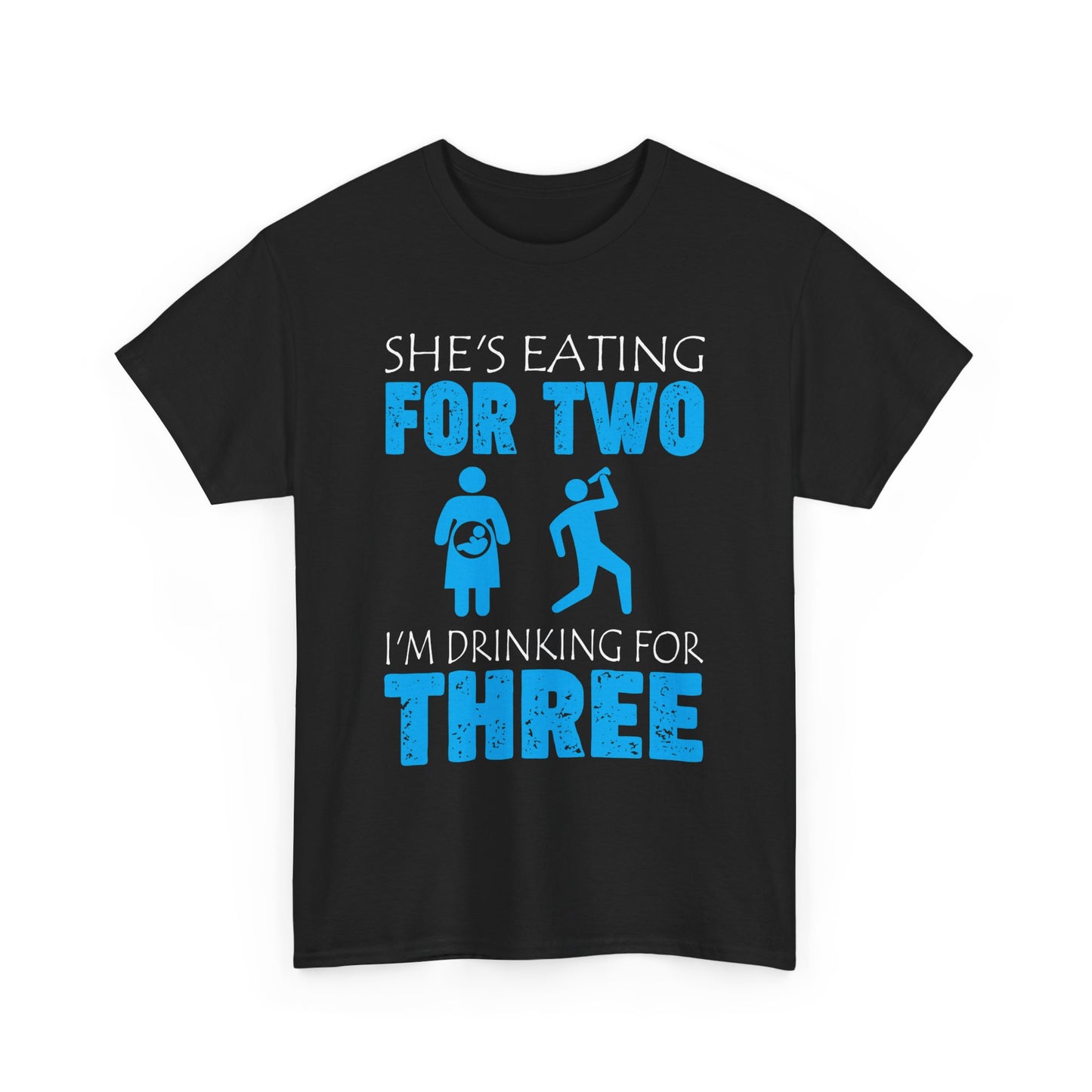 Funny Mom Eating for Two and Drinking for Three Unisex Tee, Pregnancy Announcement Shirt, Maternity Gift, Baby Shower Present, Gender Reveal