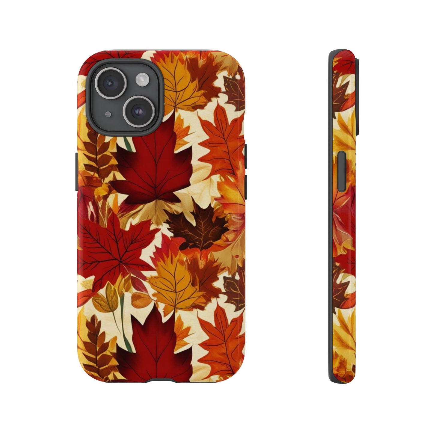 Phone Case, Autumn Leaves Tough Phone Cover, Protective Fall Leaf Colors Case, Rugged Smartphone Shell, Impact Resistant Cover, Protective