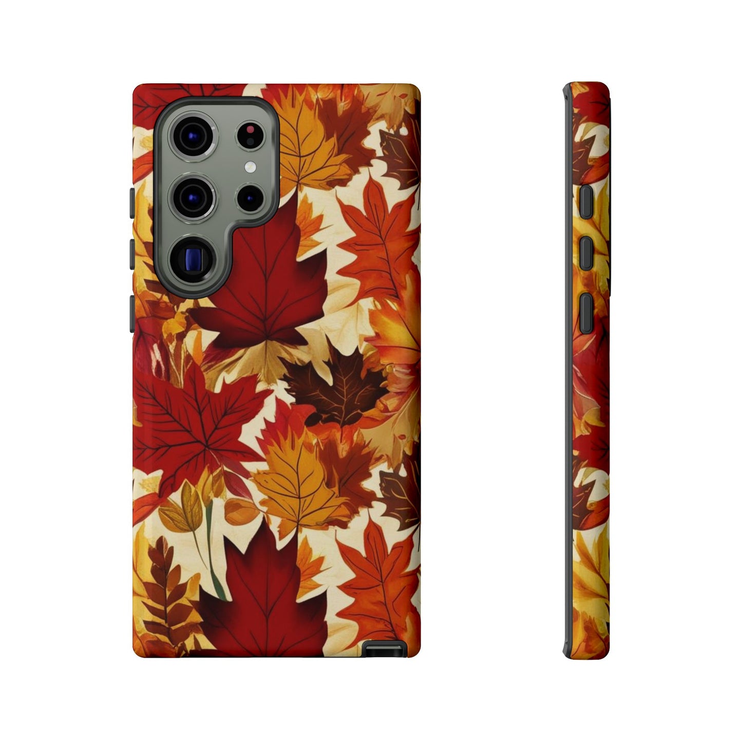 Phone Case, Autumn Leaves Tough Phone Cover, Protective Fall Leaf Colors Case, Rugged Smartphone Shell, Impact Resistant Cover, Protective