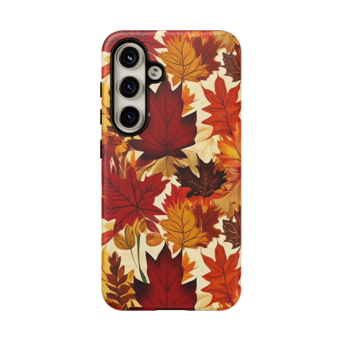 Phone Case, Autumn Leaves Tough Phone Cover, Protective Fall Leaf Colors Case, Rugged Smartphone Shell, Impact Resistant Cover, Protective
