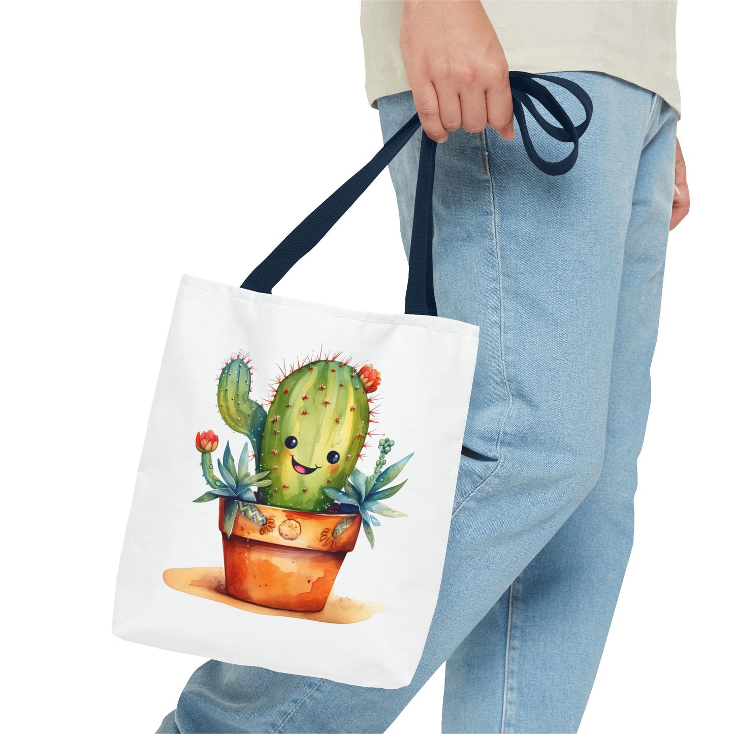 Cactus Tote Bag - Cute Plant Lover Gift, Succulent Shopping Bag, Botanical Carryall, Reusable Grocery Tote, Eco-Friendly Shoulder Bag