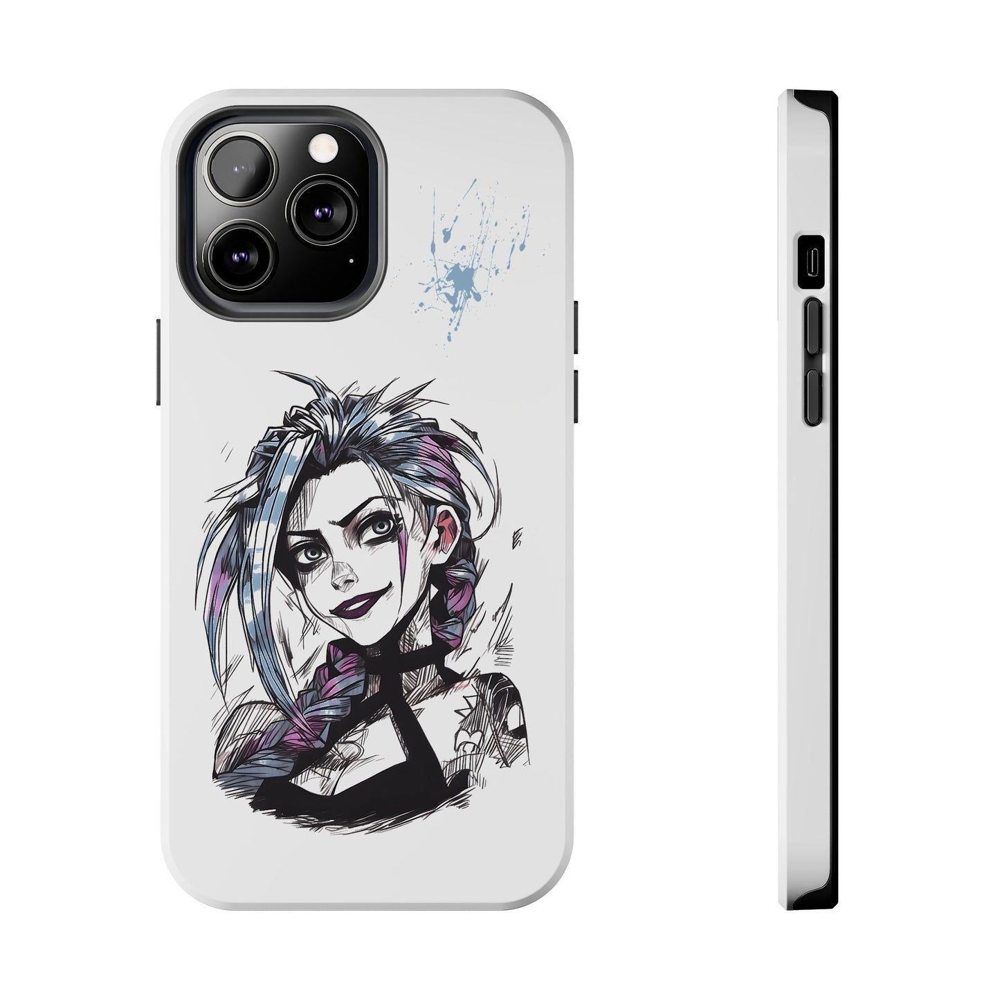 Jinx Inspired iPhone Tough Phone Cases - League of Legends Arcane TV Series, Unique Style & Strength Durable Phone Cover, Protective Phone