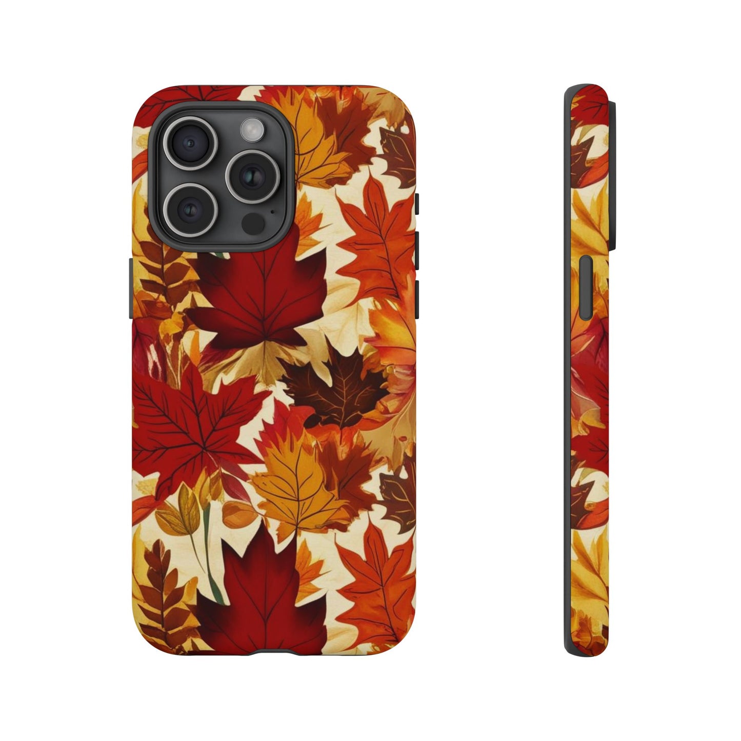 Phone Case, Autumn Leaves Tough Phone Cover, Protective Fall Leaf Colors Case, Rugged Smartphone Shell, Impact Resistant Cover, Protective