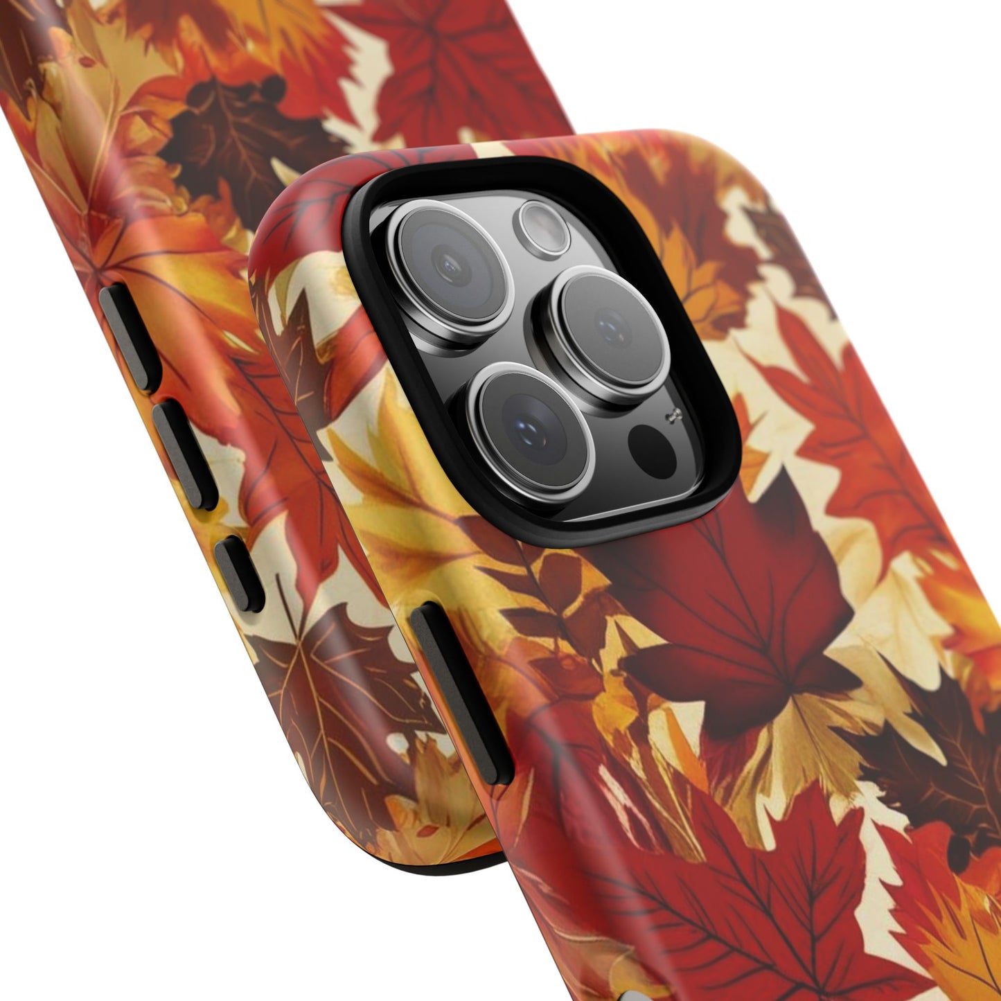 Phone Case, Autumn Leaves Tough Phone Cover, Protective Fall Leaf Colors Case, Rugged Smartphone Shell, Impact Resistant Cover, Protective