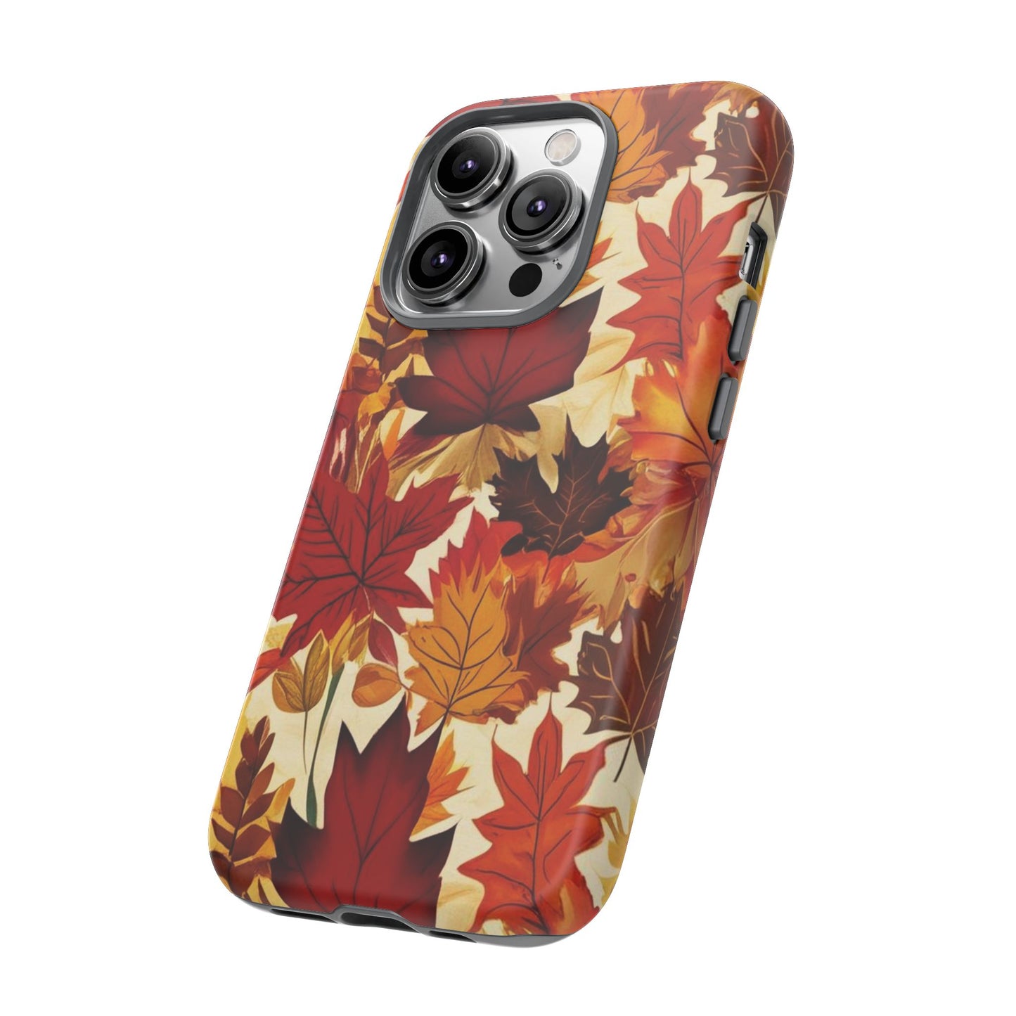 Phone Case, Autumn Leaves Tough Phone Cover, Protective Fall Leaf Colors Case, Rugged Smartphone Shell, Impact Resistant Cover, Protective