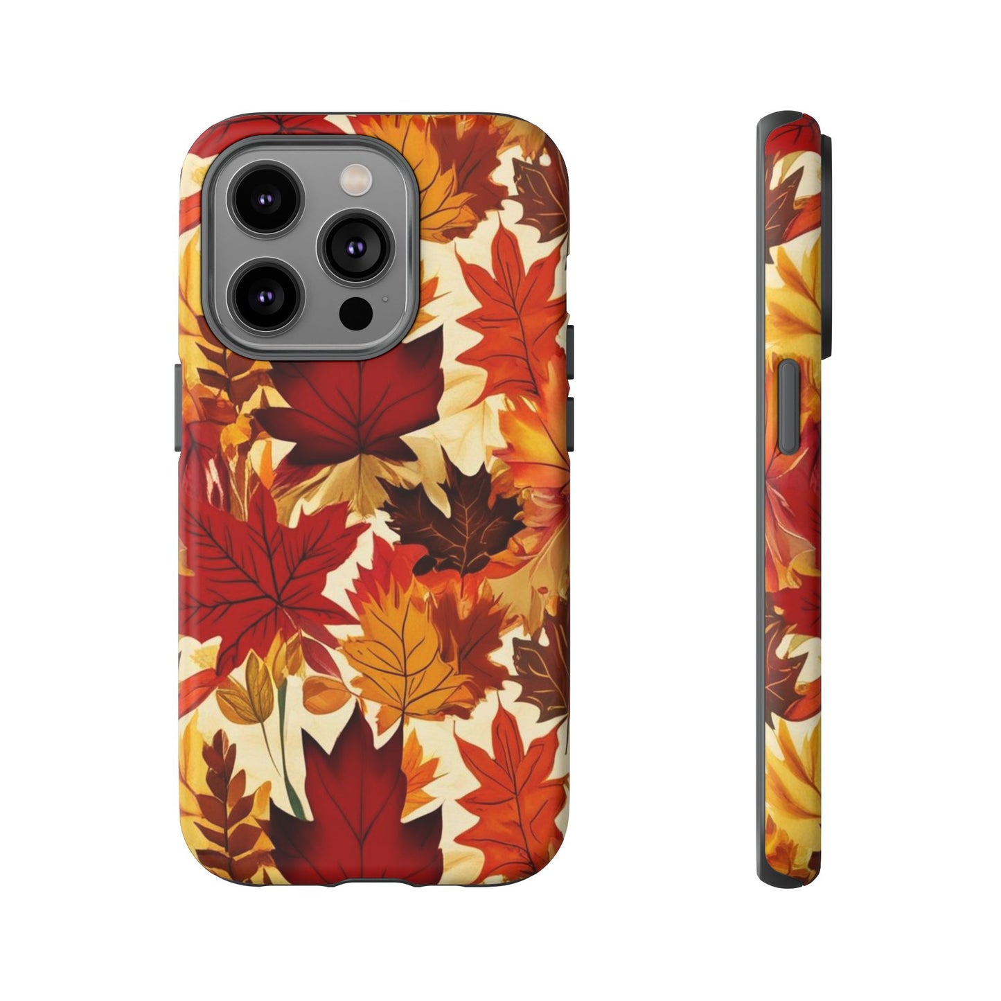 Phone Case, Autumn Leaves Tough Phone Cover, Protective Fall Leaf Colors Case, Rugged Smartphone Shell, Impact Resistant Cover, Protective