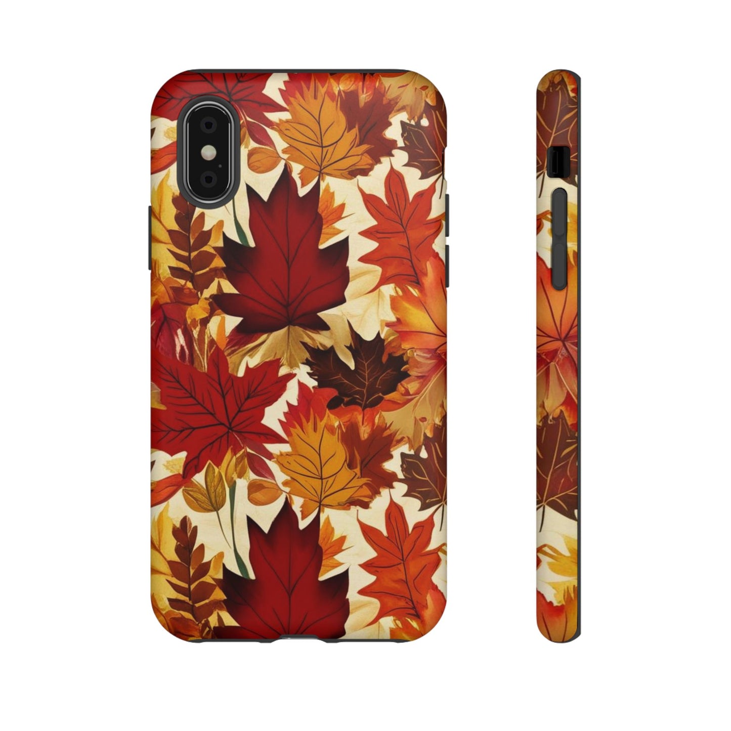 Phone Case, Autumn Leaves Tough Phone Cover, Protective Fall Leaf Colors Case, Rugged Smartphone Shell, Impact Resistant Cover, Protective