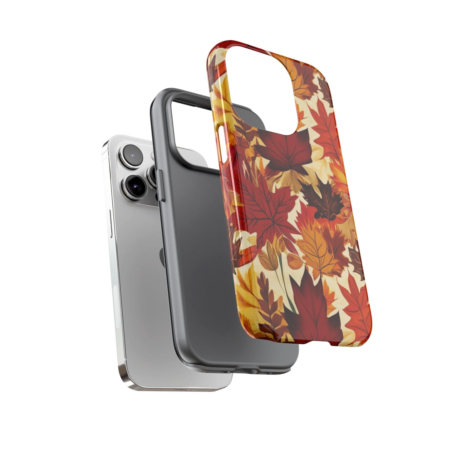 Phone Case, Autumn Leaves Tough Phone Cover, Protective Fall Leaf Colors Case, Rugged Smartphone Shell, Impact Resistant Cover, Protective